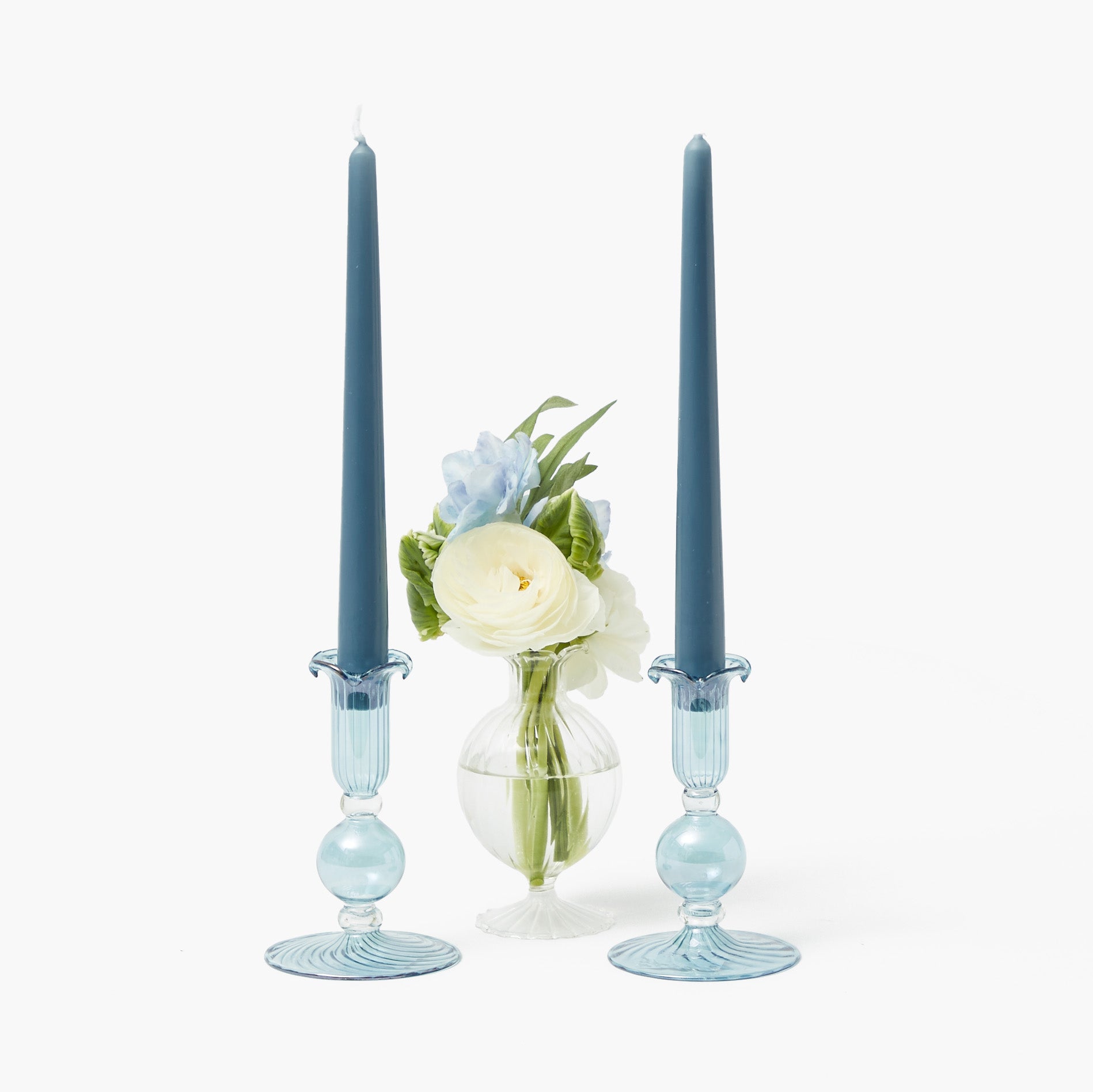 Small Eden Blue Candle Holder (Pair)