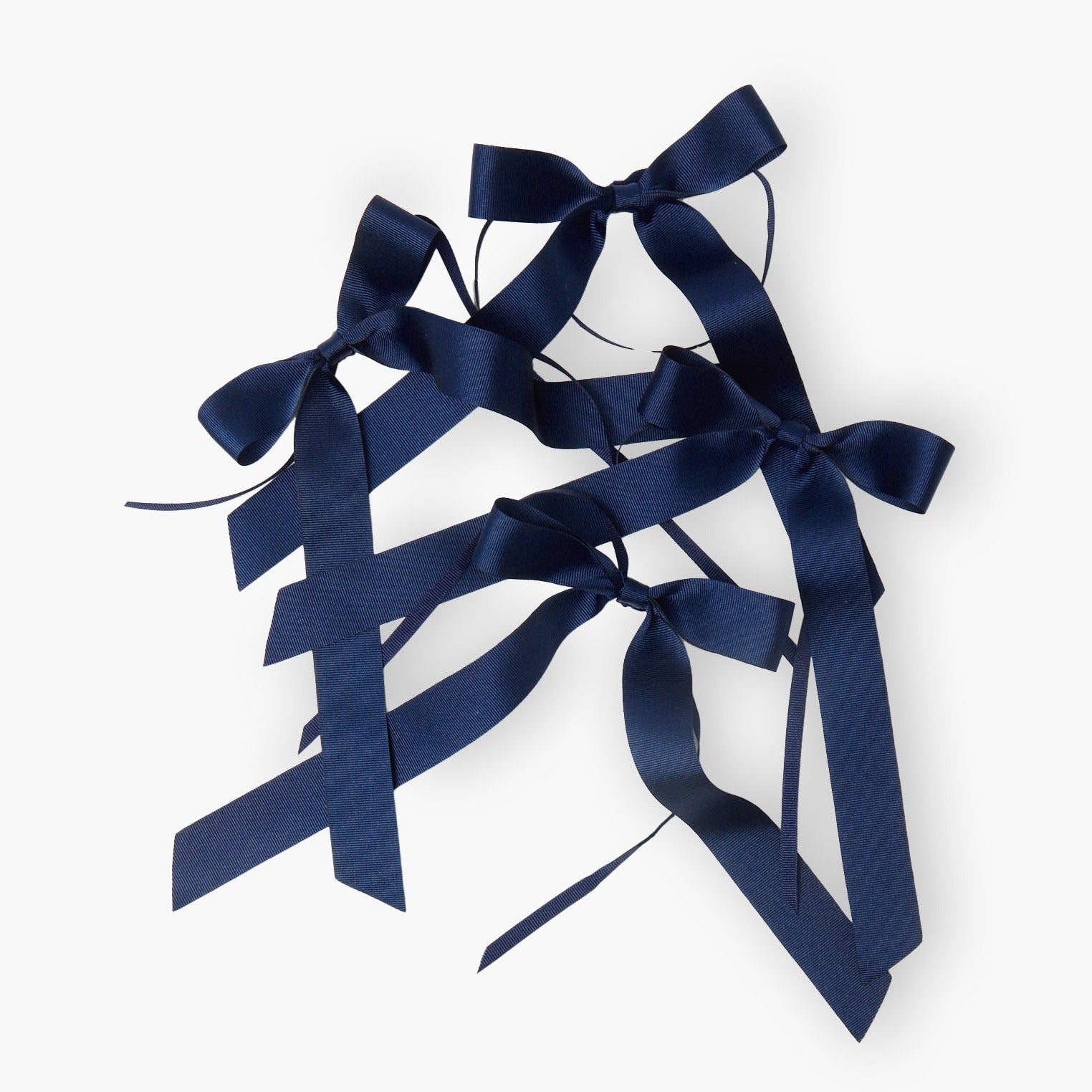 Navy Grosgrain Bows - 20cm (Set of 4)