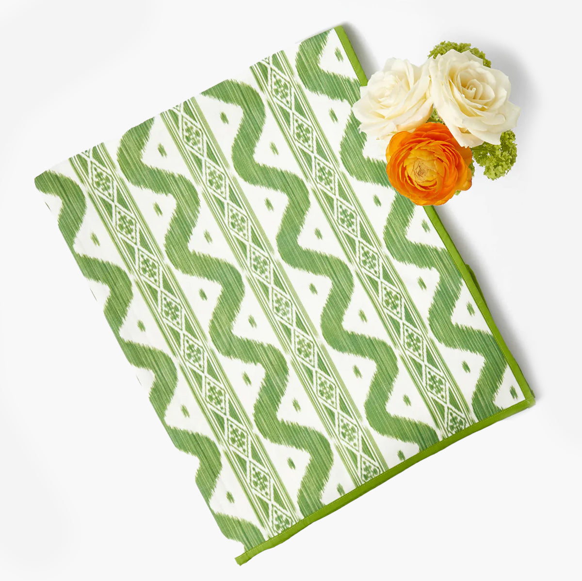 Green Ikat Tablecloth