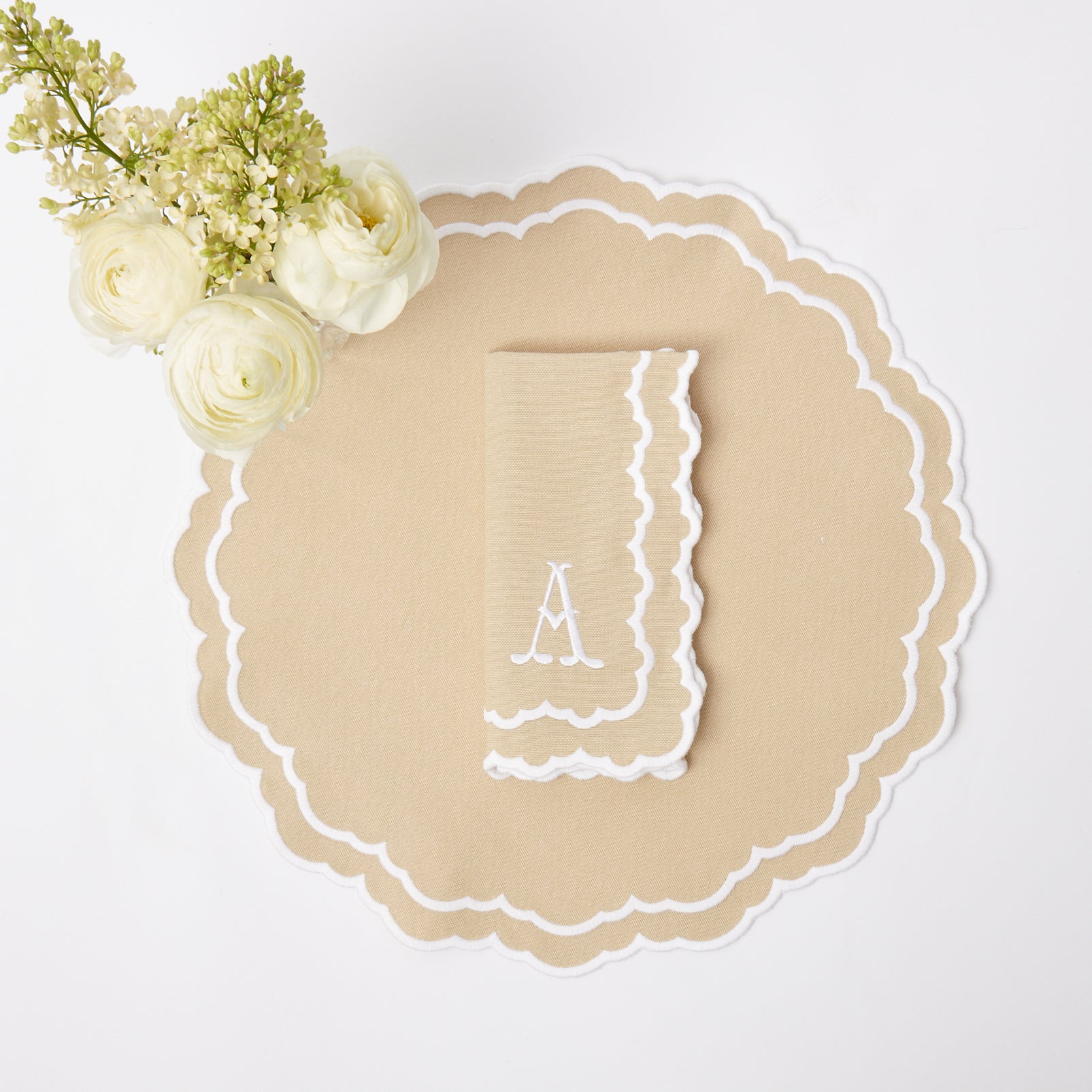 Edith Sand Placemats & Napkins (Set of 4)