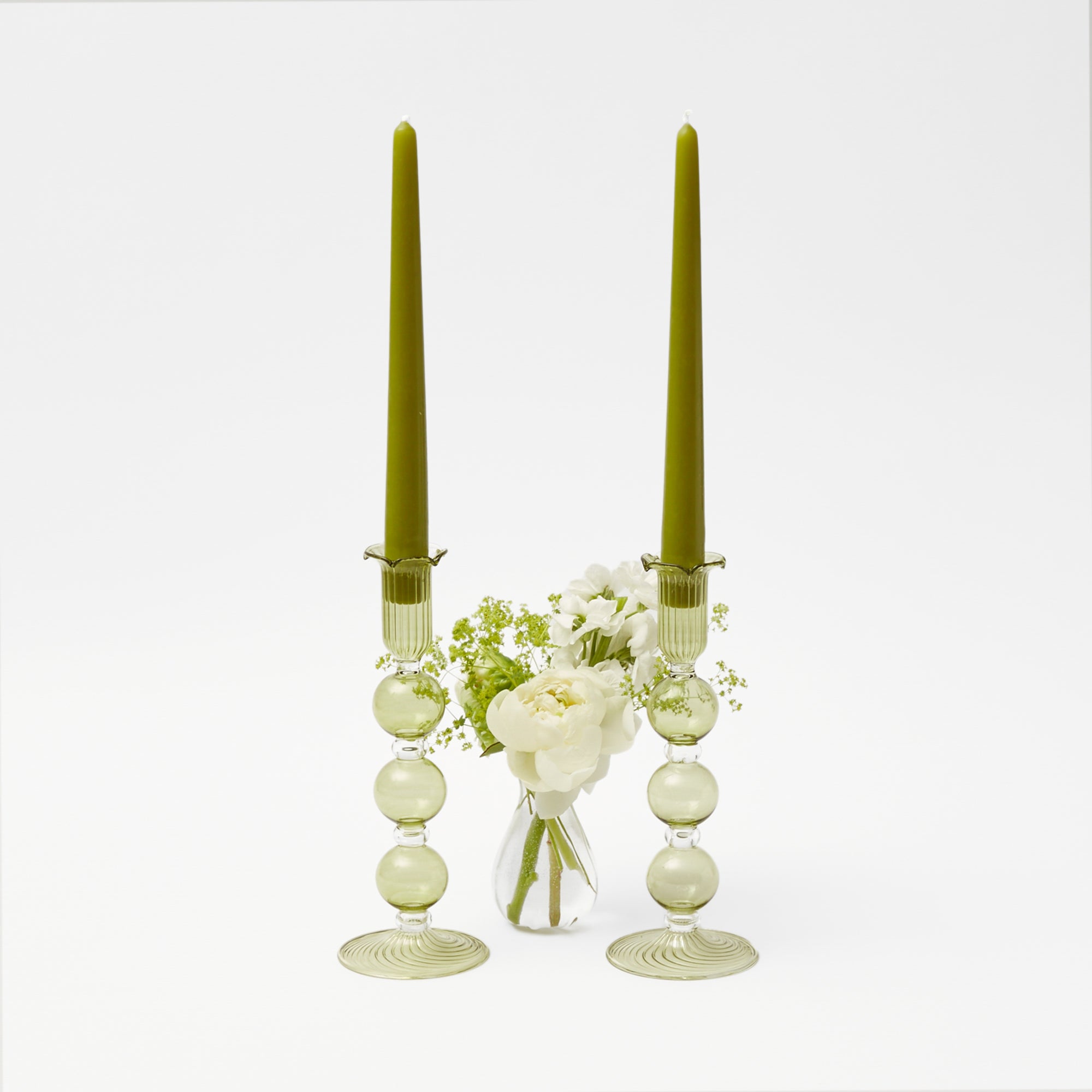 Eden Green Candle Holders (Pair)