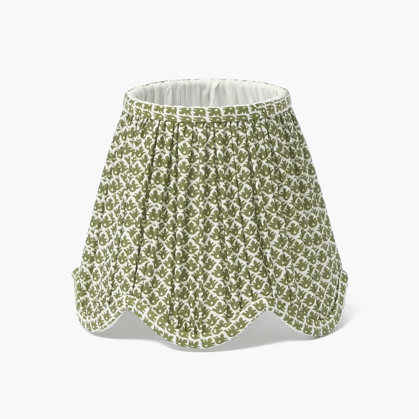 Olive Lotus Deep Scalloped Lampshade (18cm)