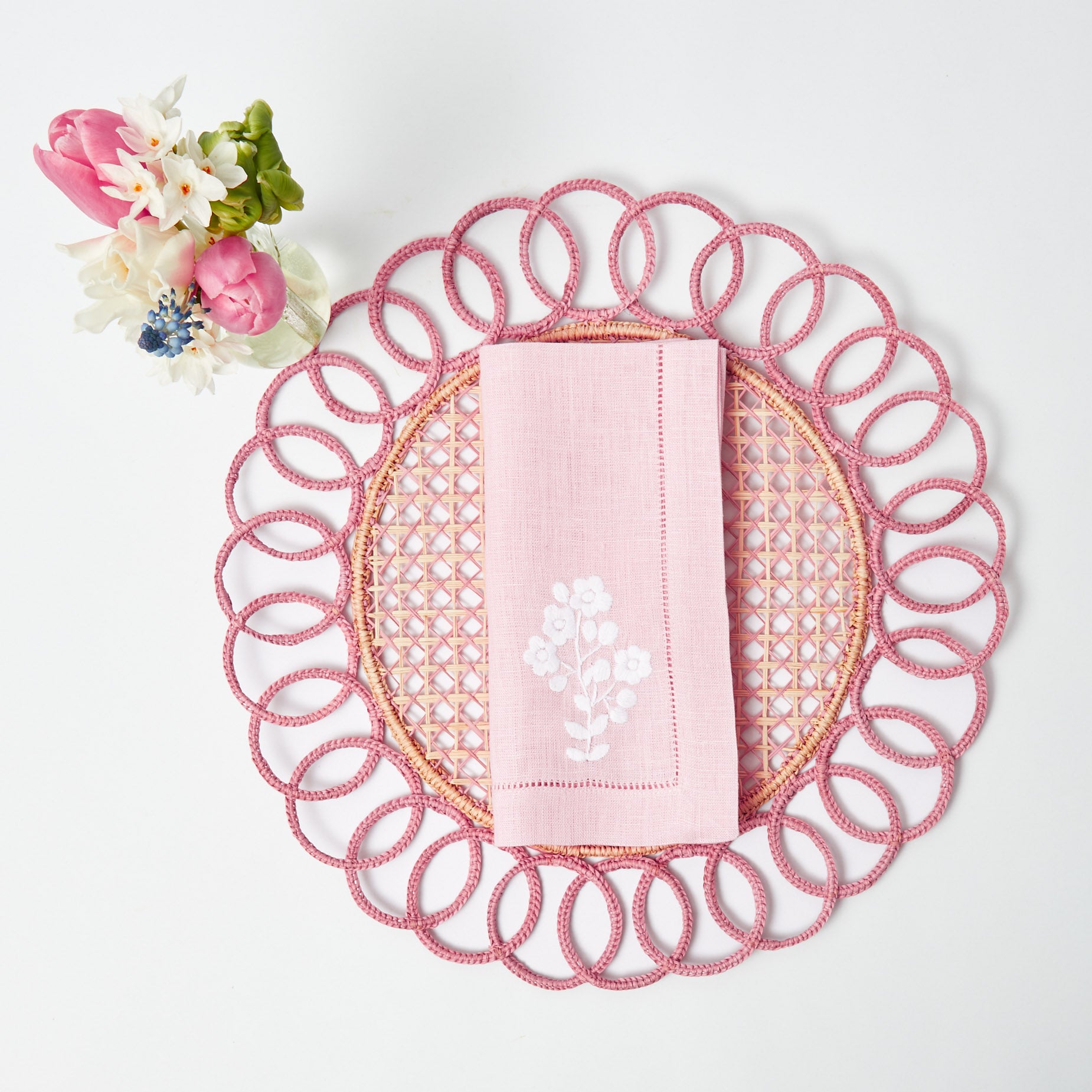 Pink Pia Woven Placemats (Set of 4)