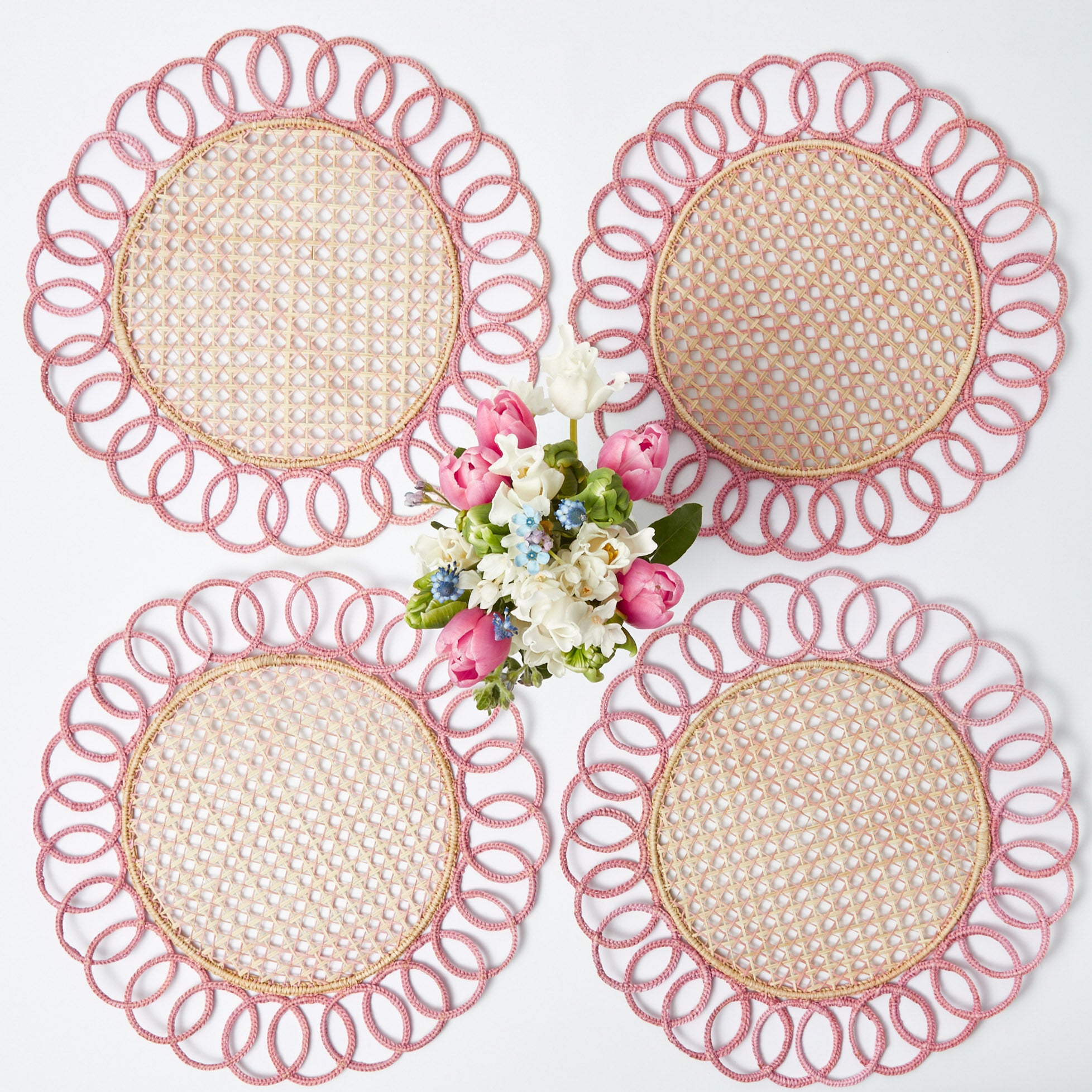 Pink Pia Woven Placemats (Set of 4)