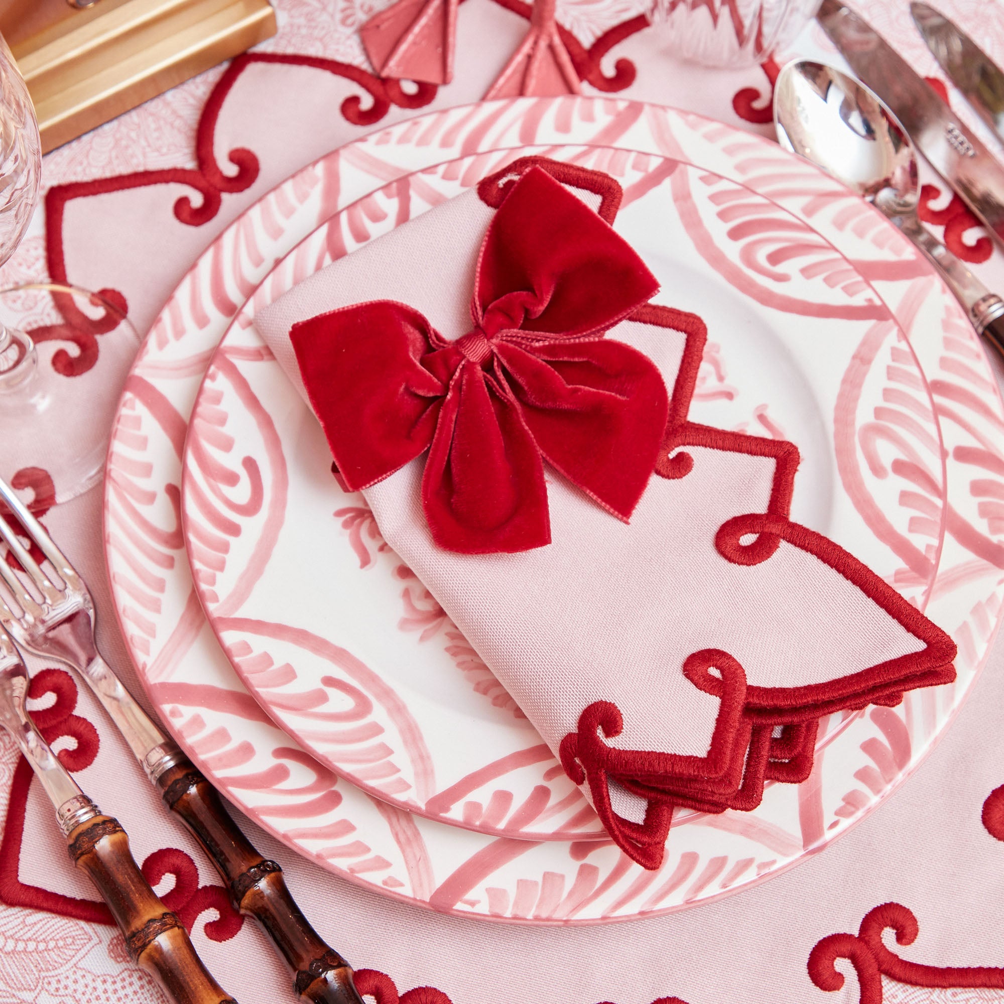 Ruby Red Velvet Napkin Bows (Set of 4)