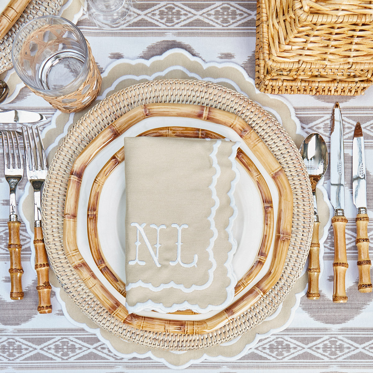 Edith Sand Placemats & Napkins (Set of 4)