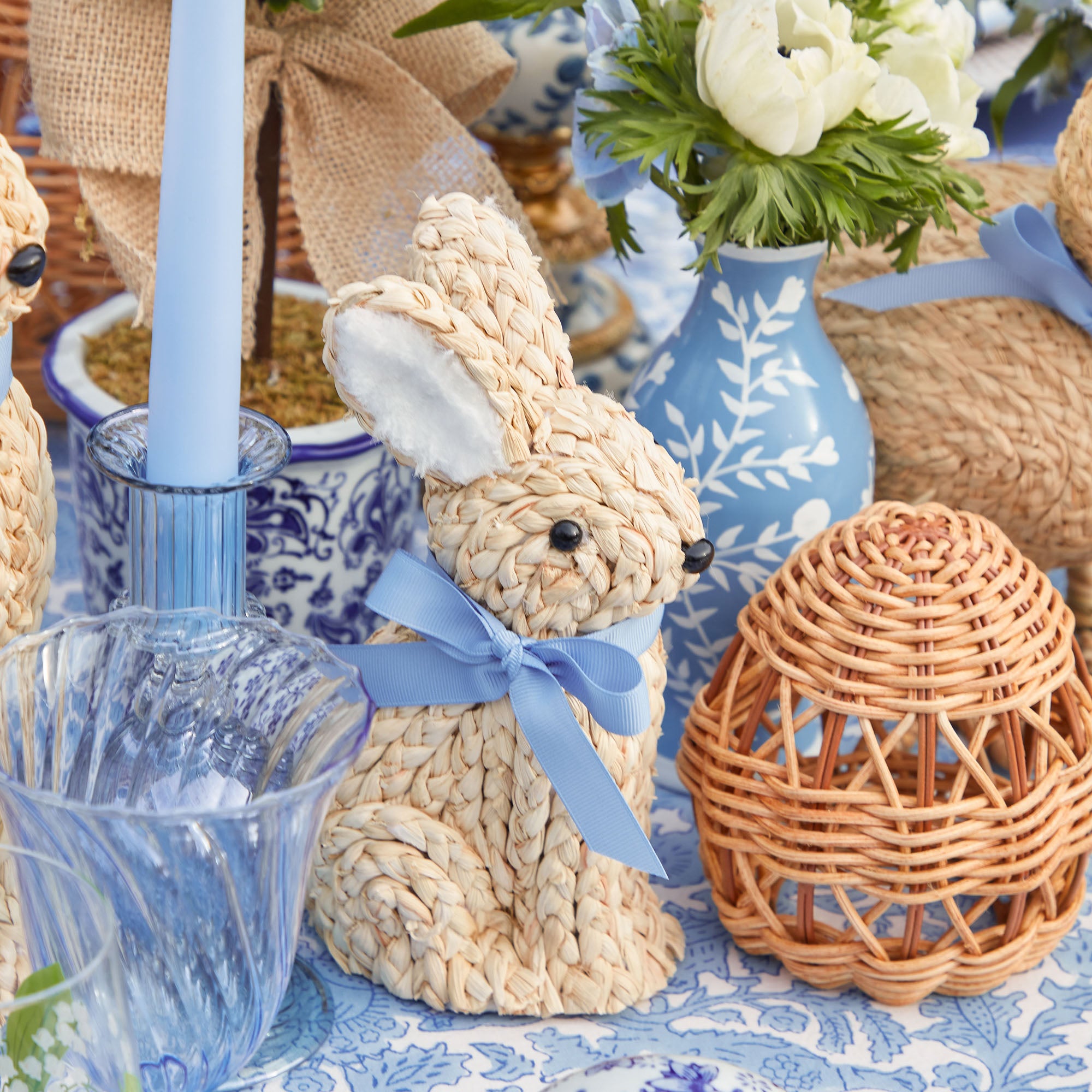 Small Raffia Rabbit (Pair)