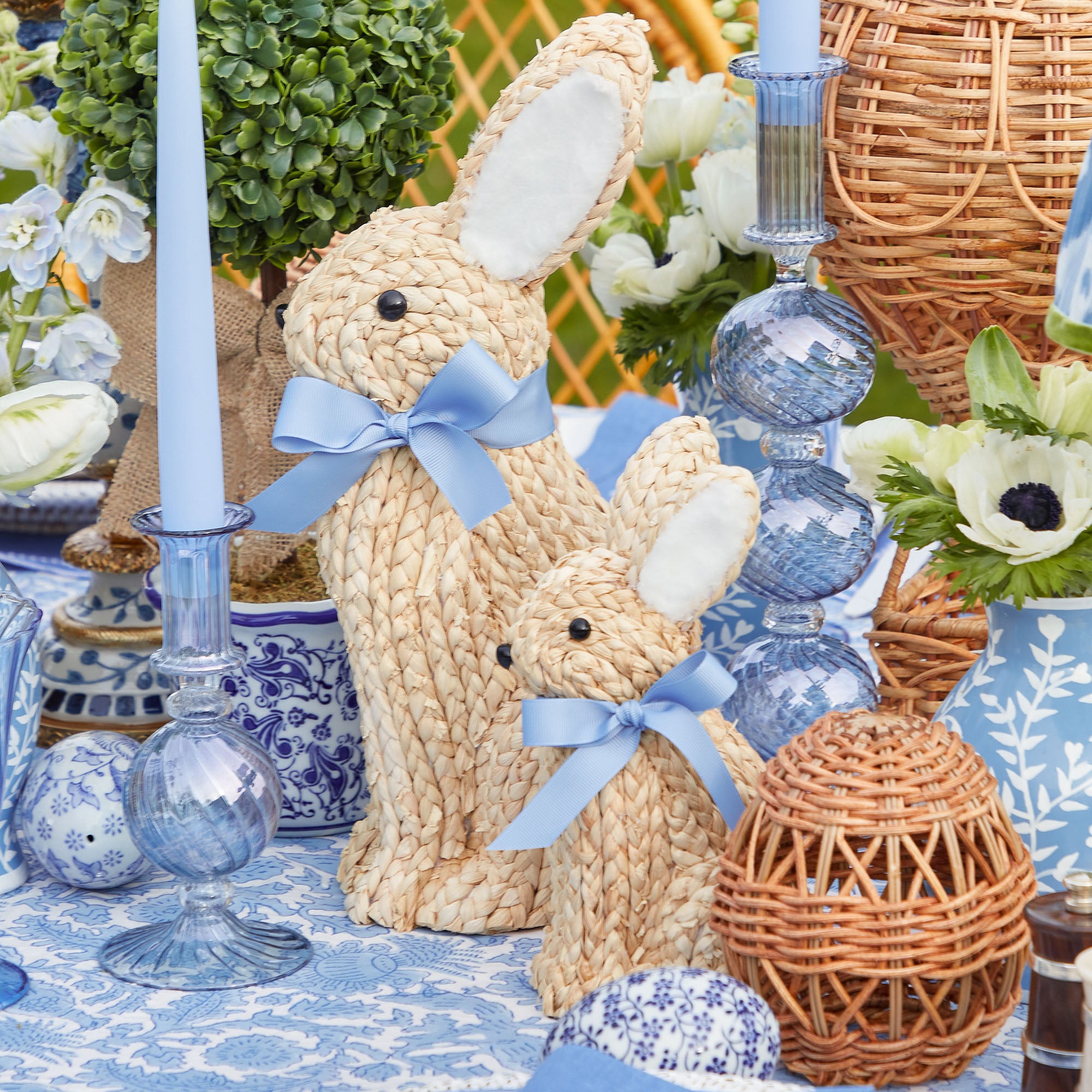 Small Raffia Rabbit (Pair)