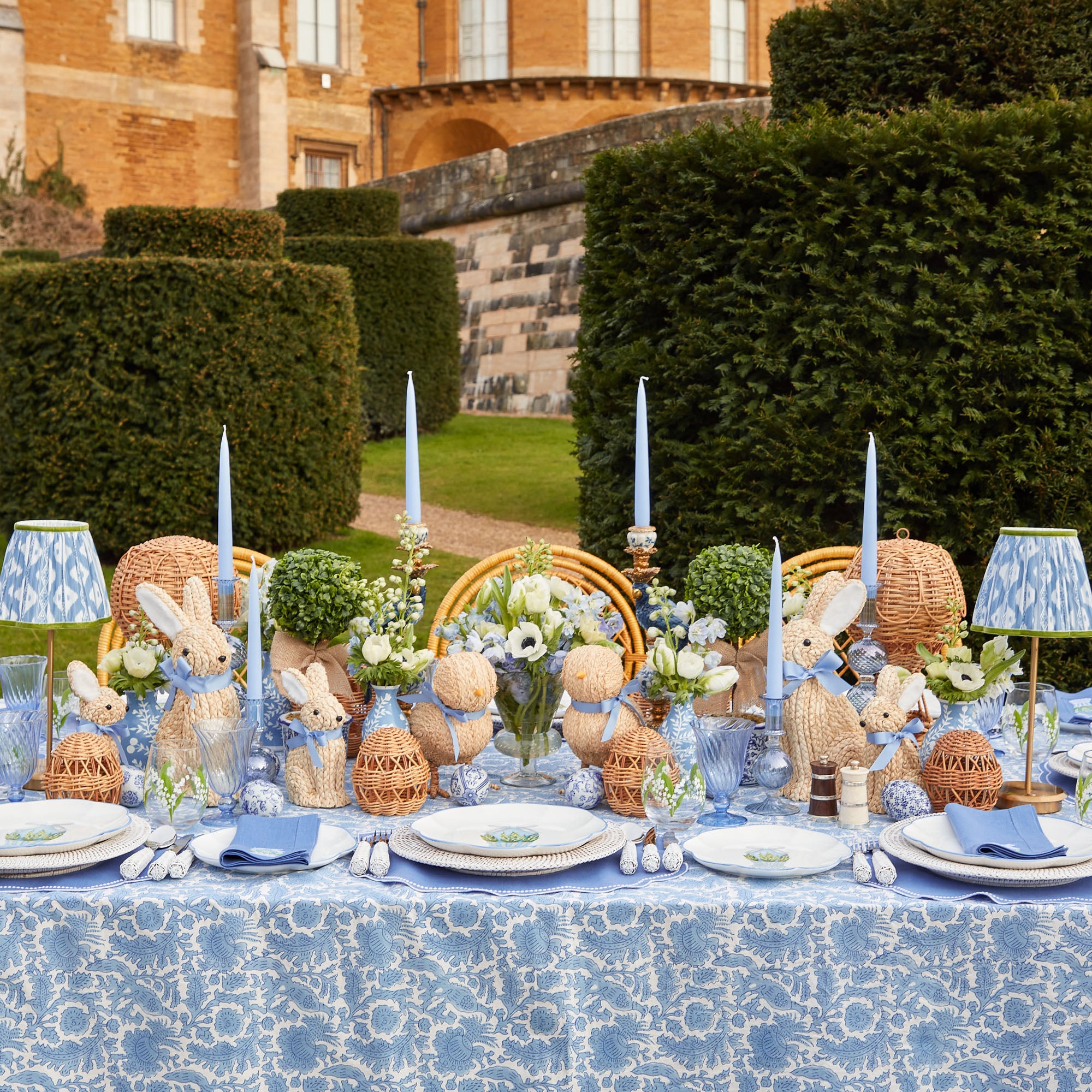 Scalloped Blue Easter Starter Plate