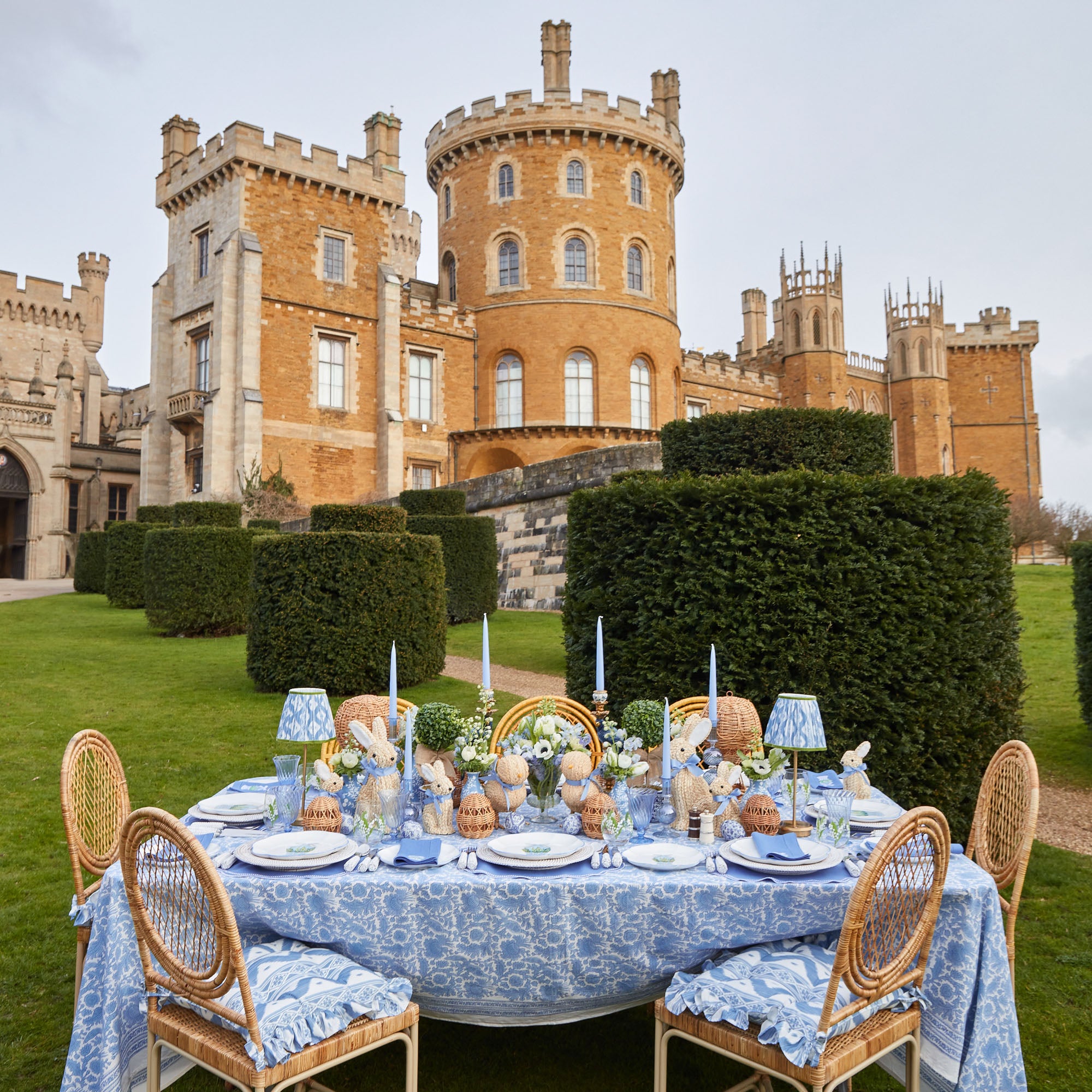 Scalloped Blue Easter Starter Plate