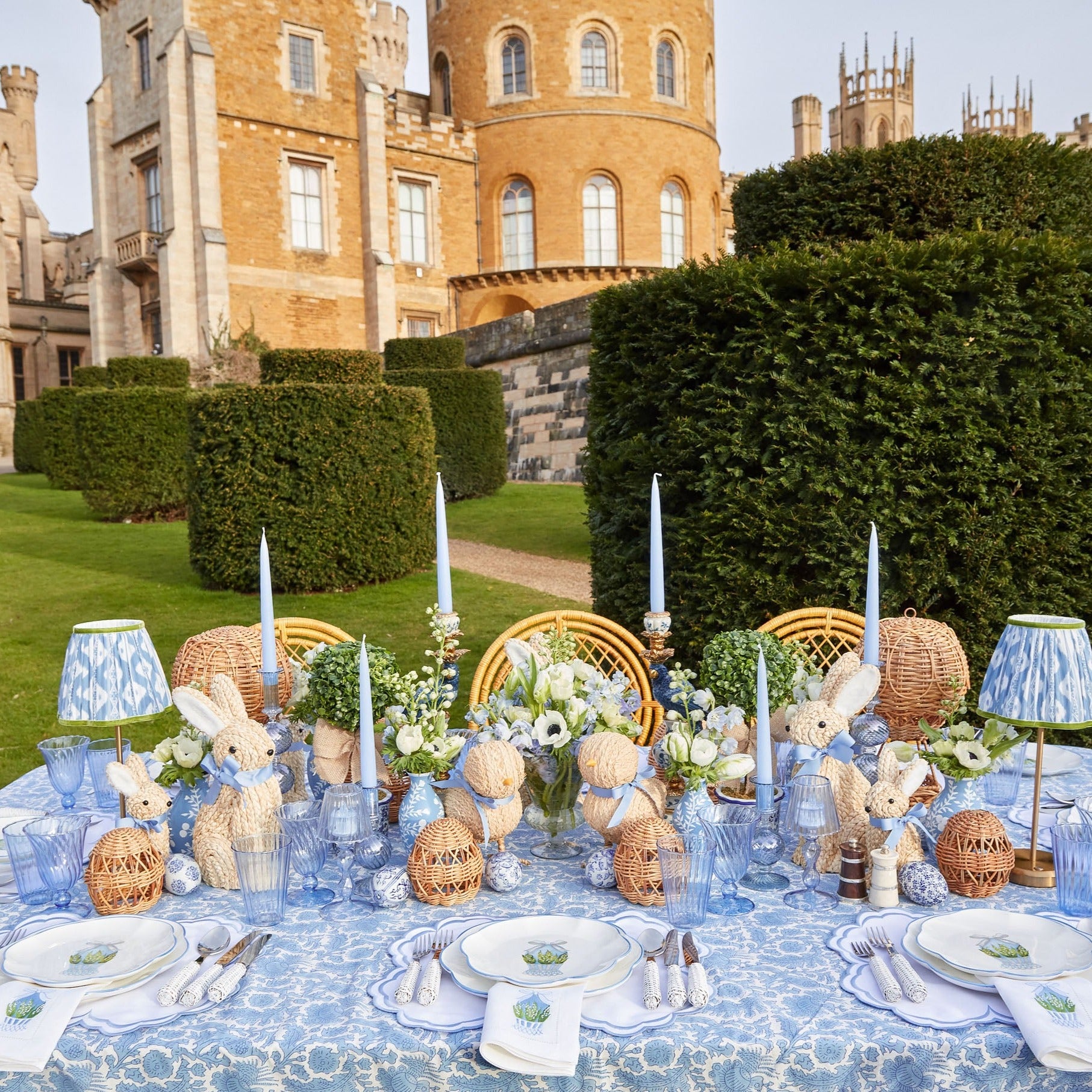 Scalloped Blue Easter Starter Plate