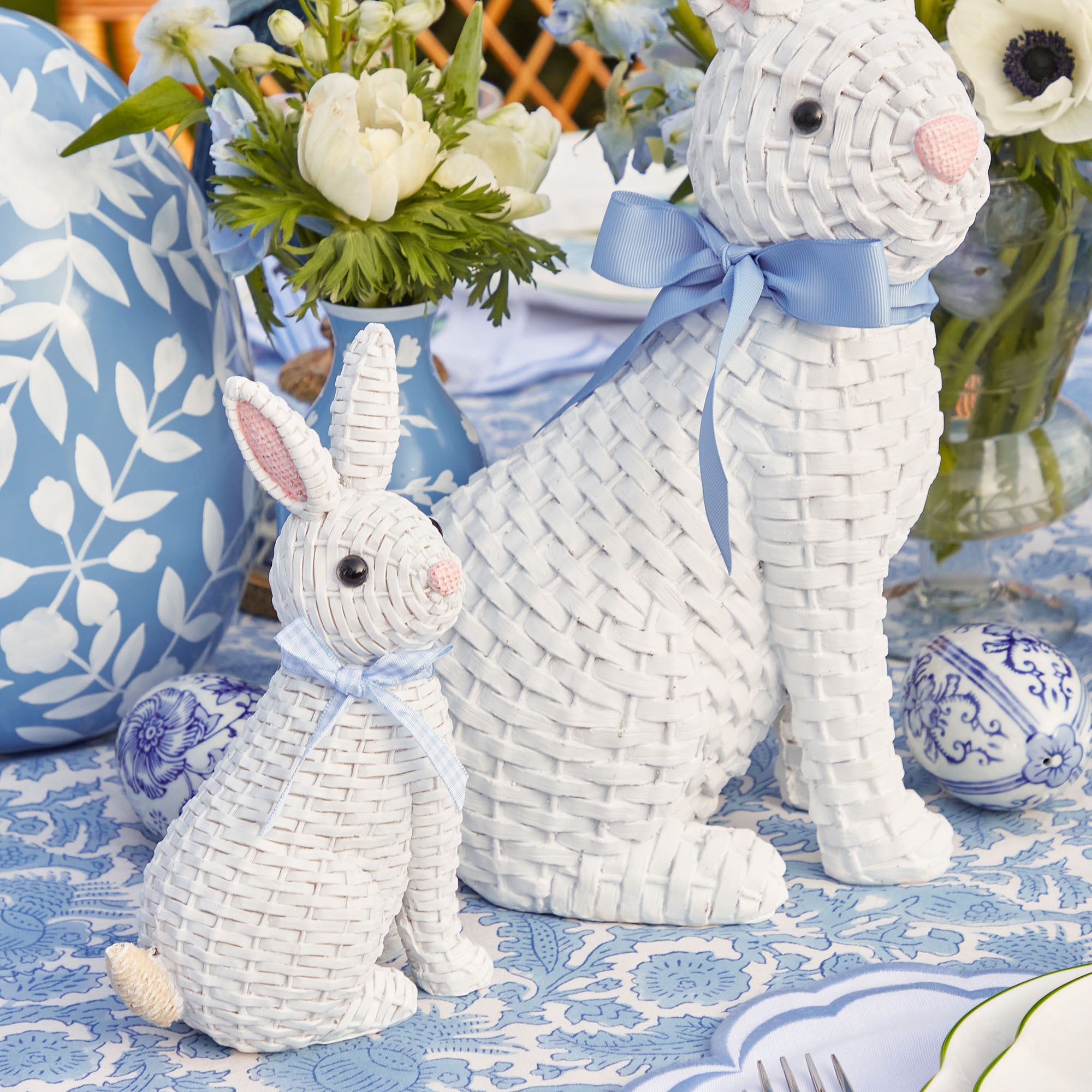 White Rattan Rabbit Family