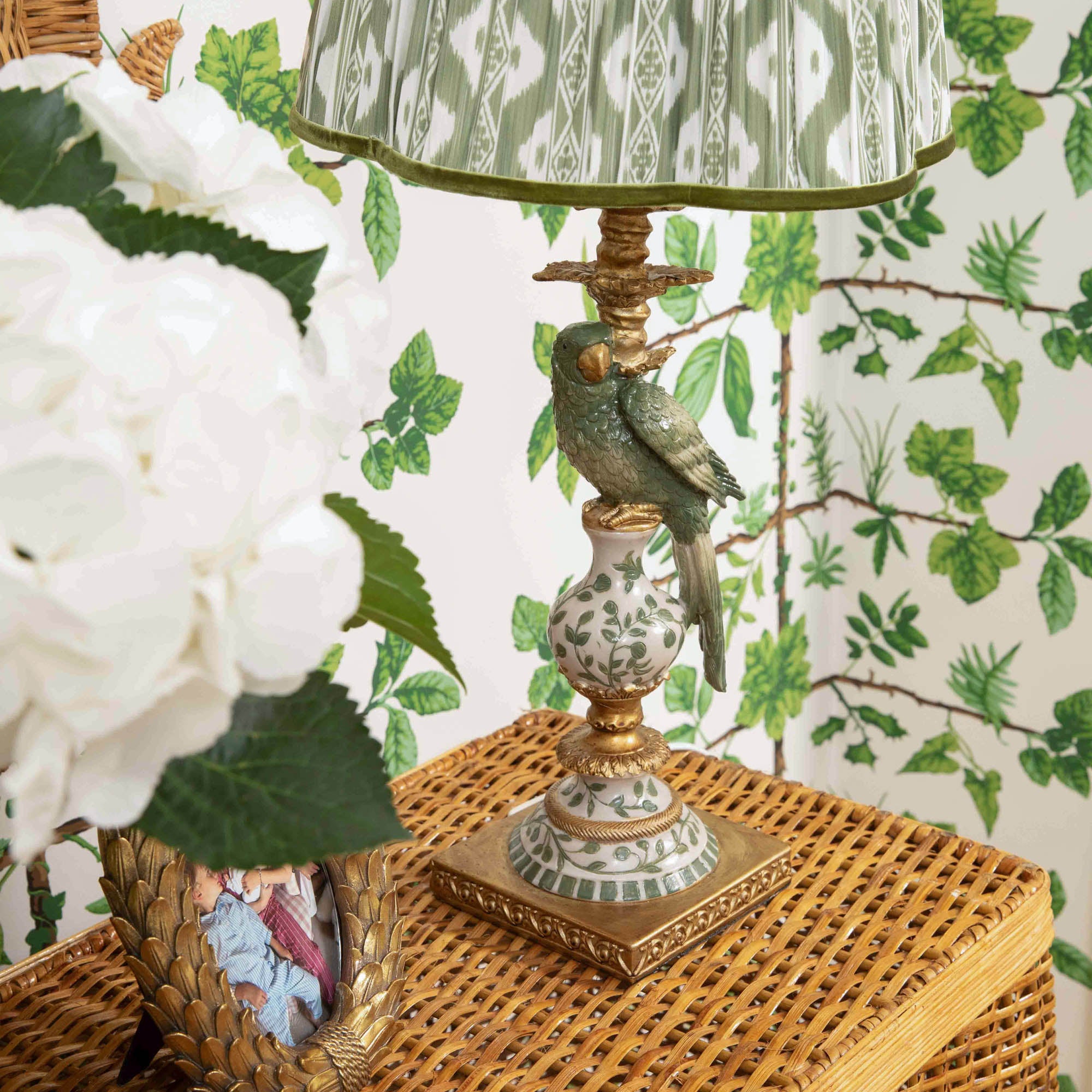 Olive Parrot Lamp