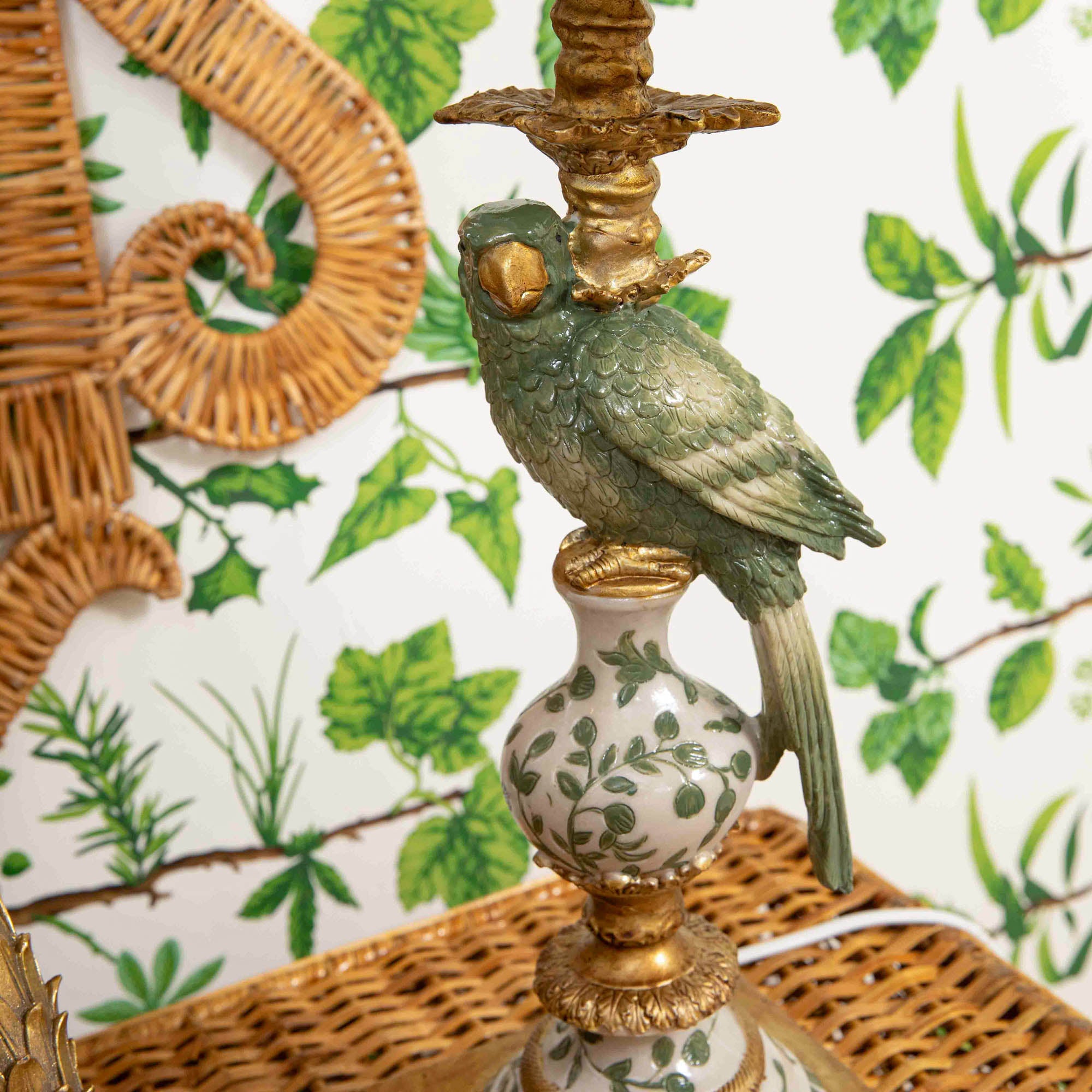 Olive Parrot Lamp