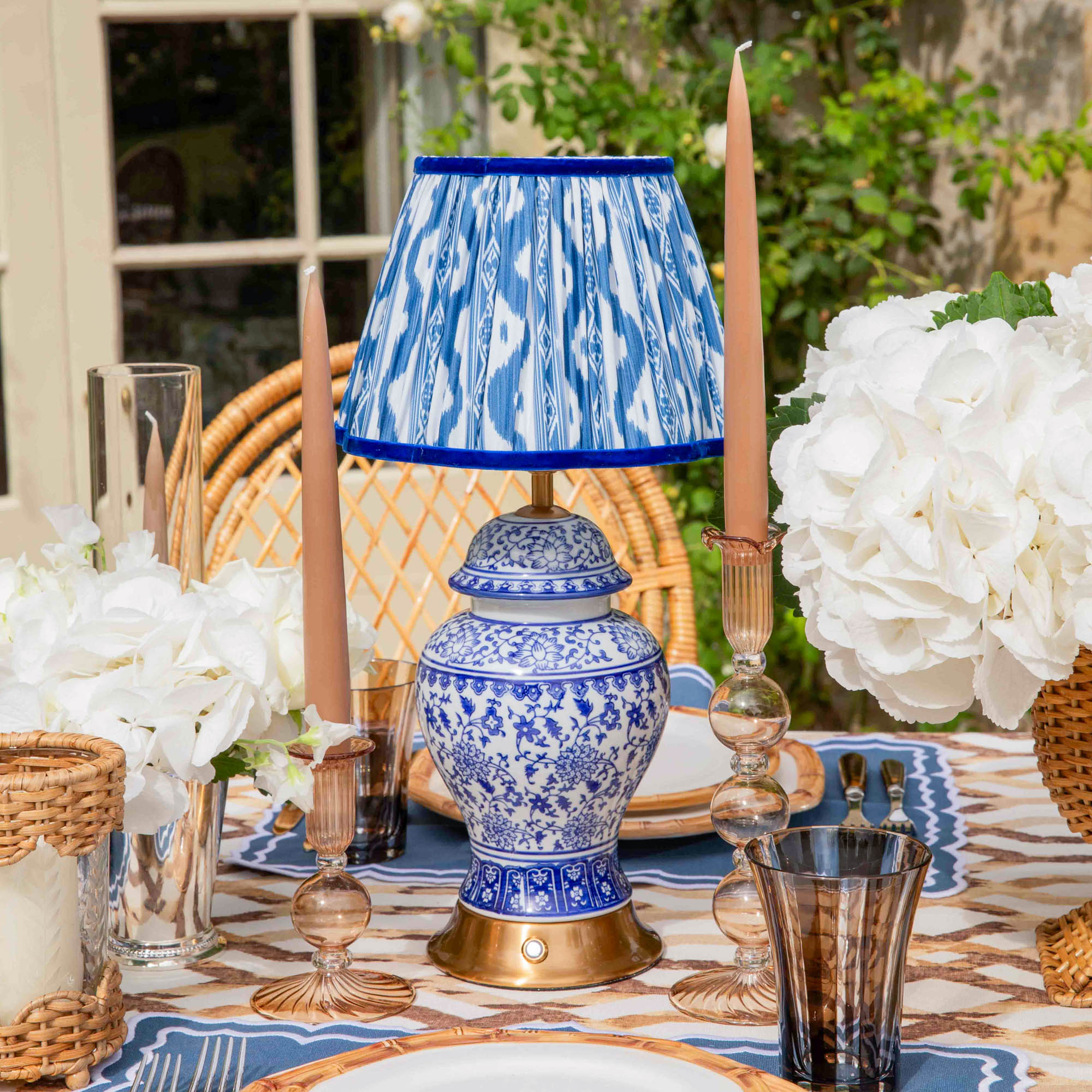 Cobalt Ikat Lampshade (22cm)