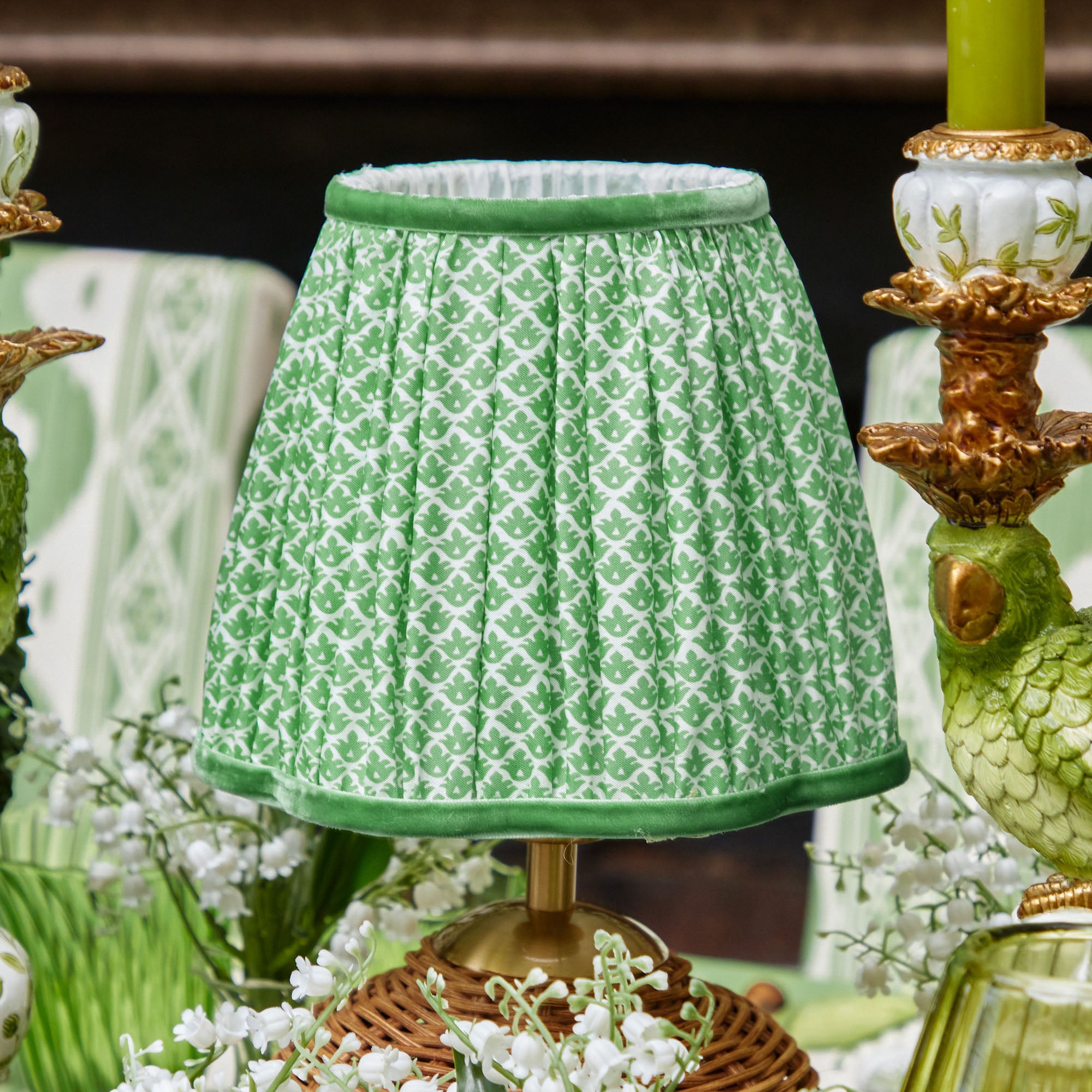 Green Lotus Lampshade (18cm)