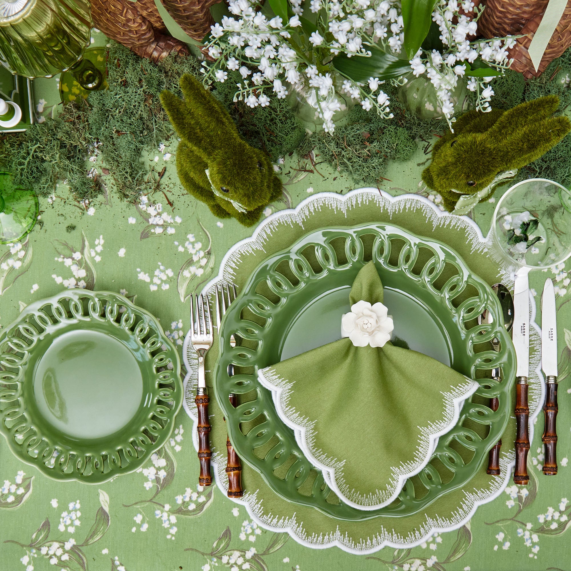 Green Lace Dinner Plate