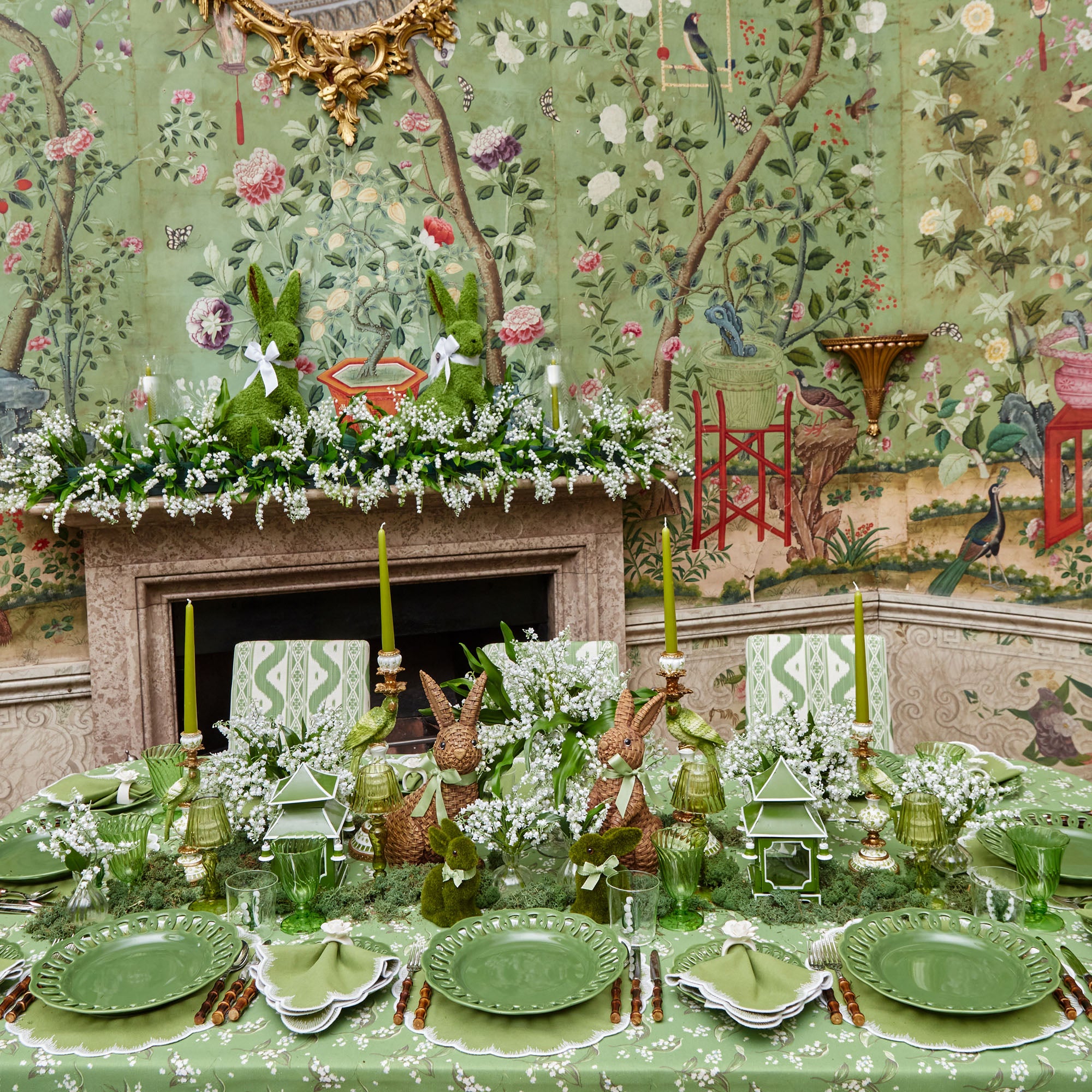 Green Lace Dinner Plate