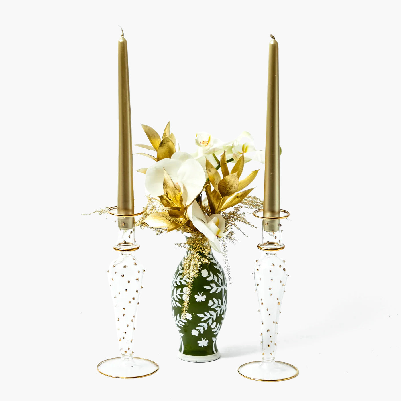 Dotty Gold Candle Holder (Pair)