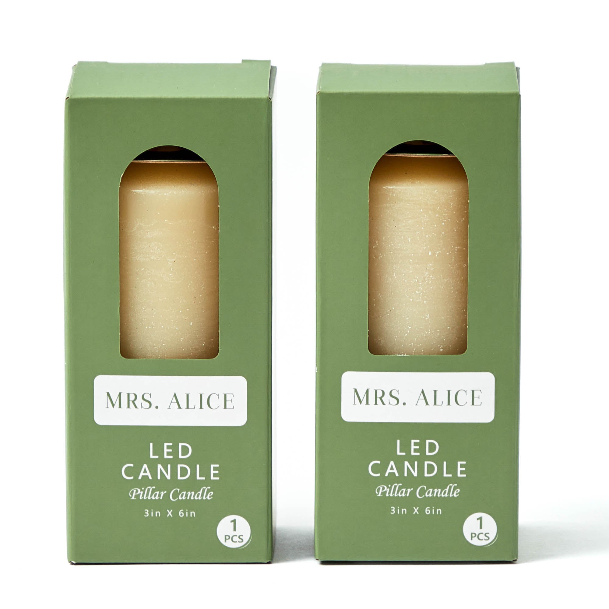 Cream LED Pillar Candle (Pair) - 15cm