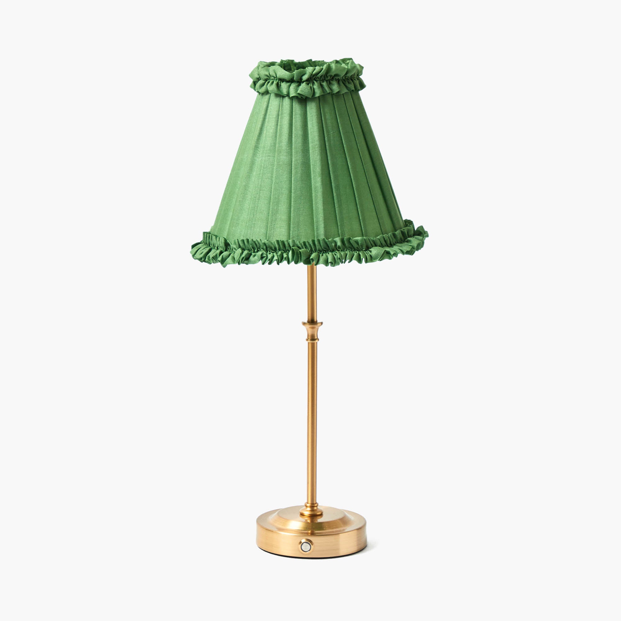 Green Frilled Silk Lampshade (18cm)