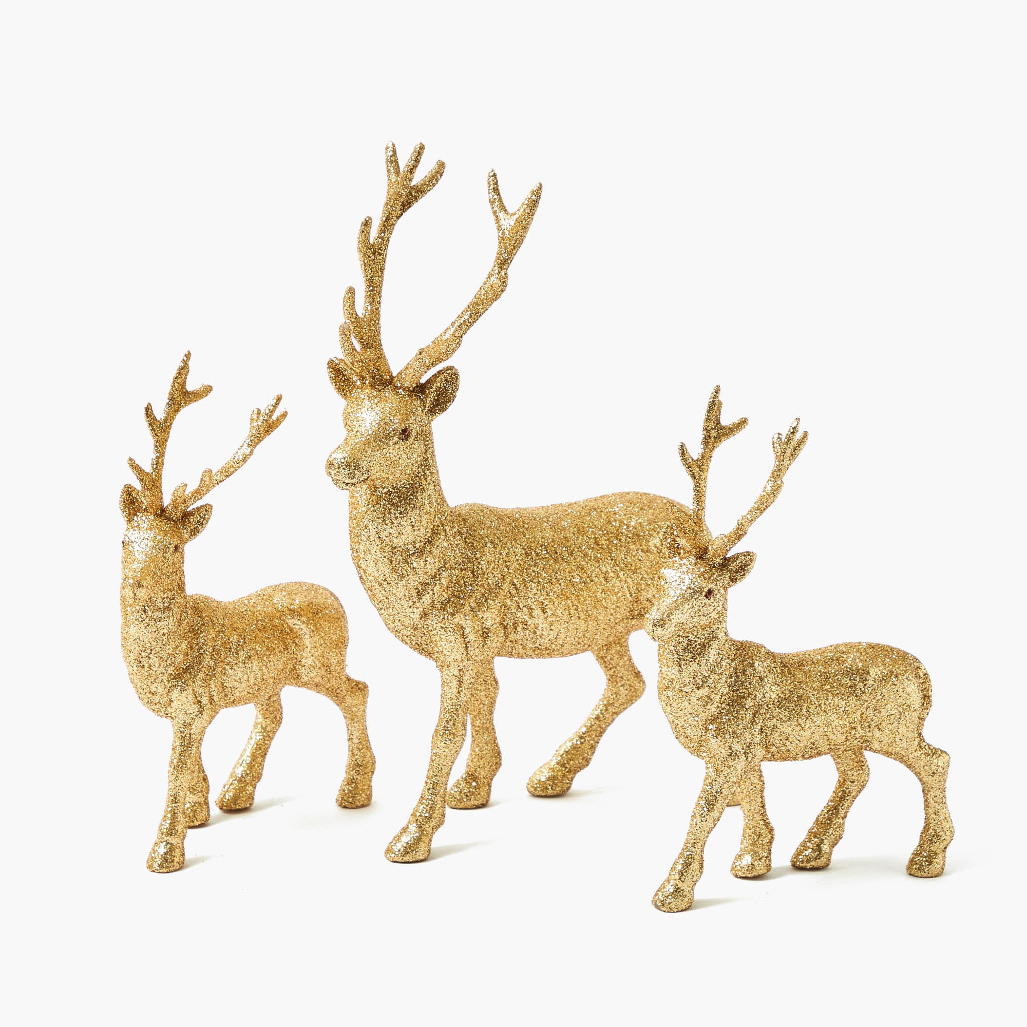 Gold Glitter Reindeer Family