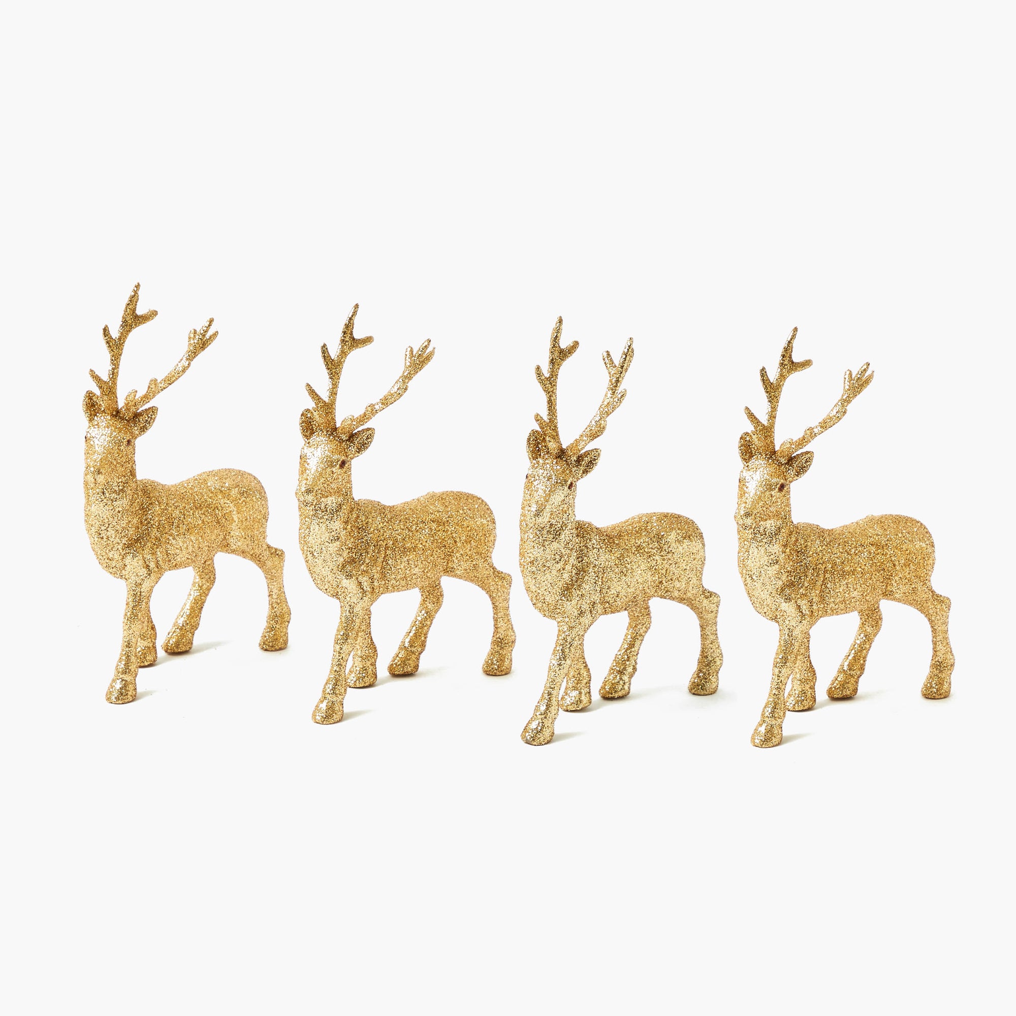 Small Gold Glitter Reindeer (Set of 4)