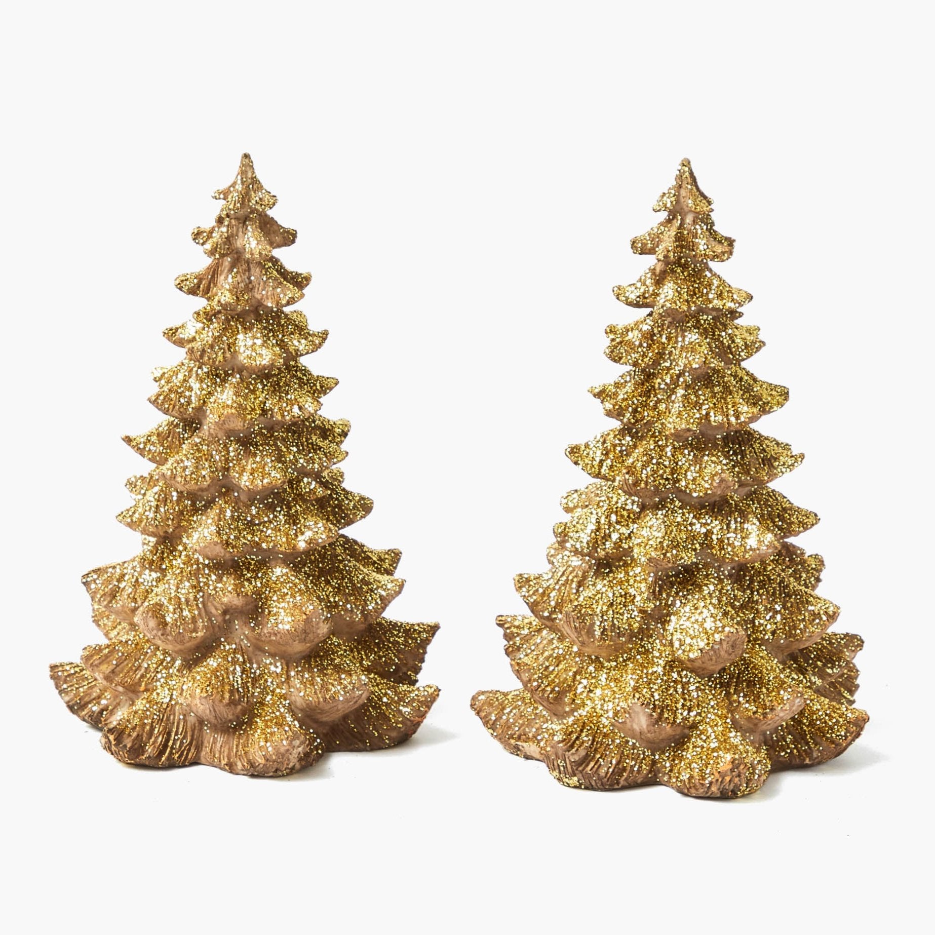 Large Gold Glitter Christmas Tree (Pair)