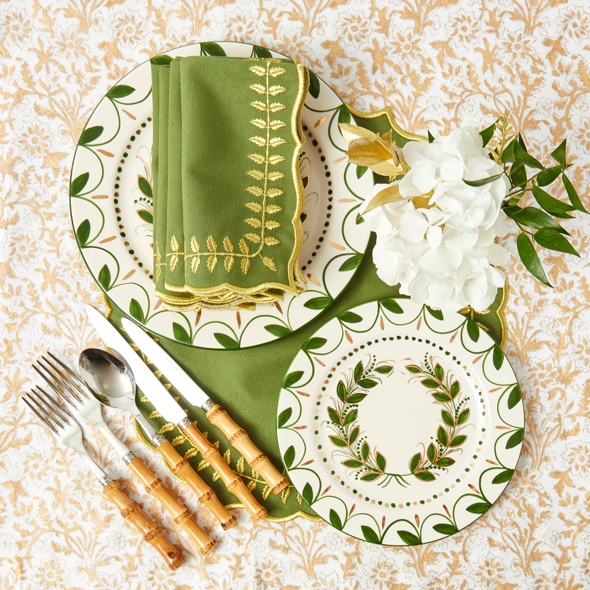 Josephine Olive & Gold Garland Starter Plate