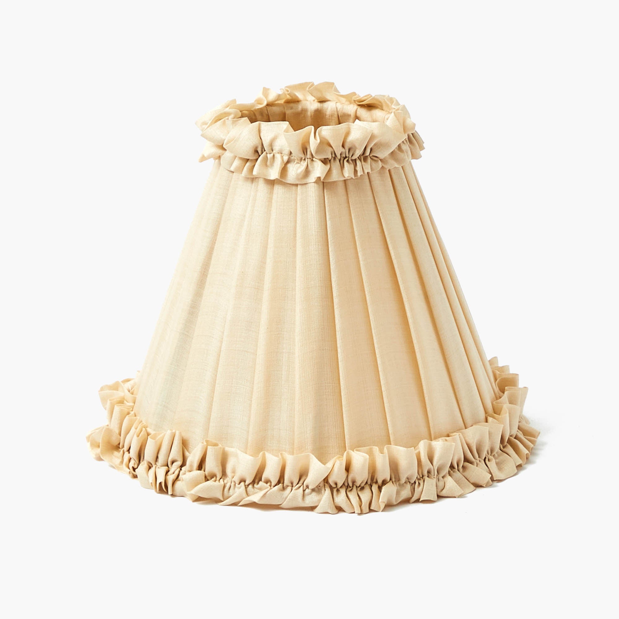 Corinthian Rechargeable Lamp with Cream Frilled Silk Shade (18cm)