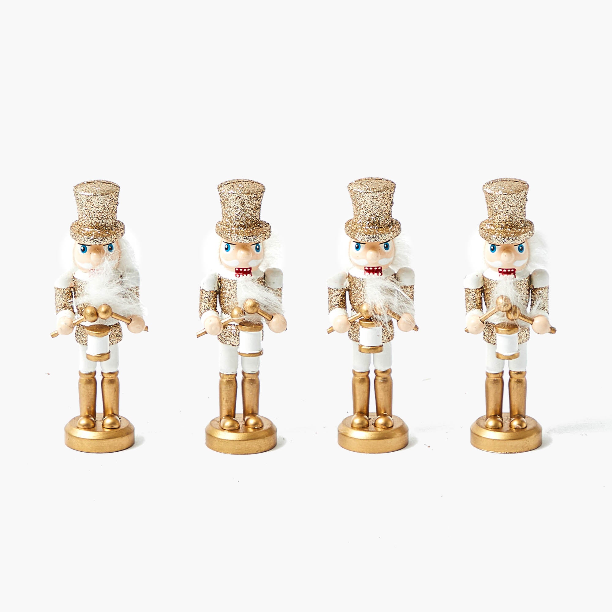 Gold Glitter Nutcracker Placecard Holders (Set of 4)