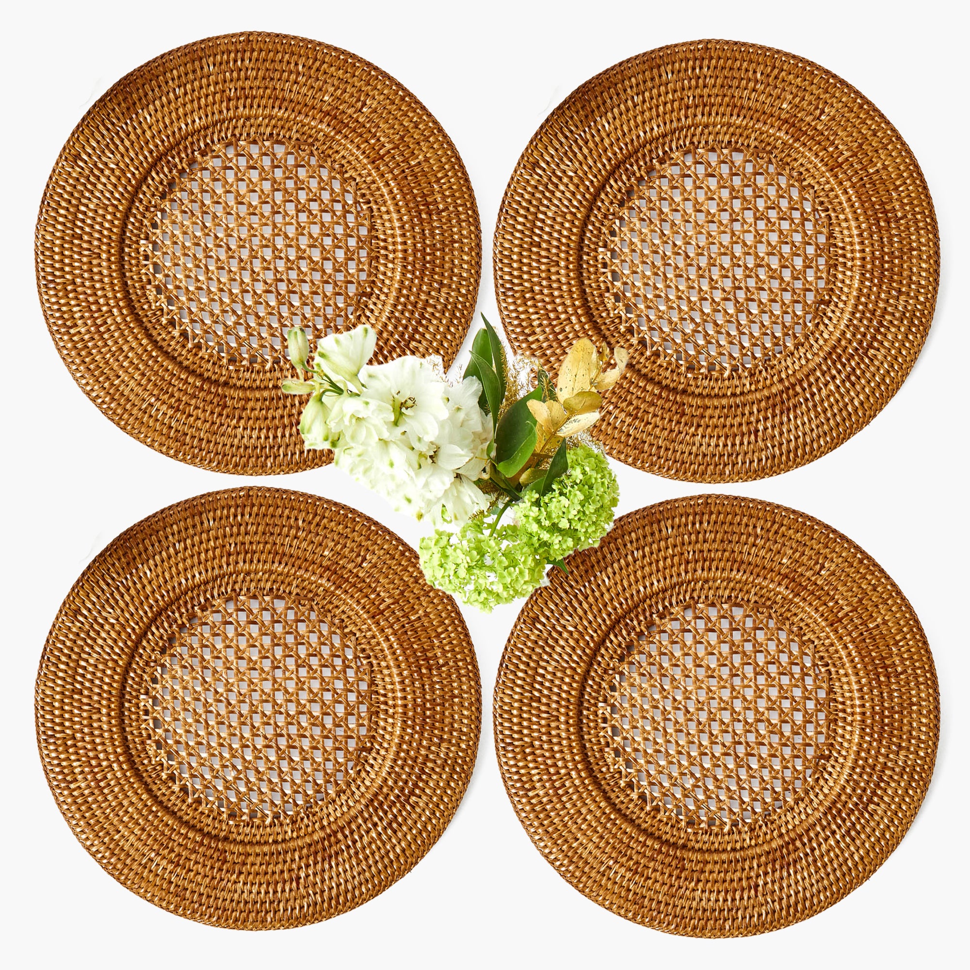 Brown Rattan Charger Plates (Set of 4)