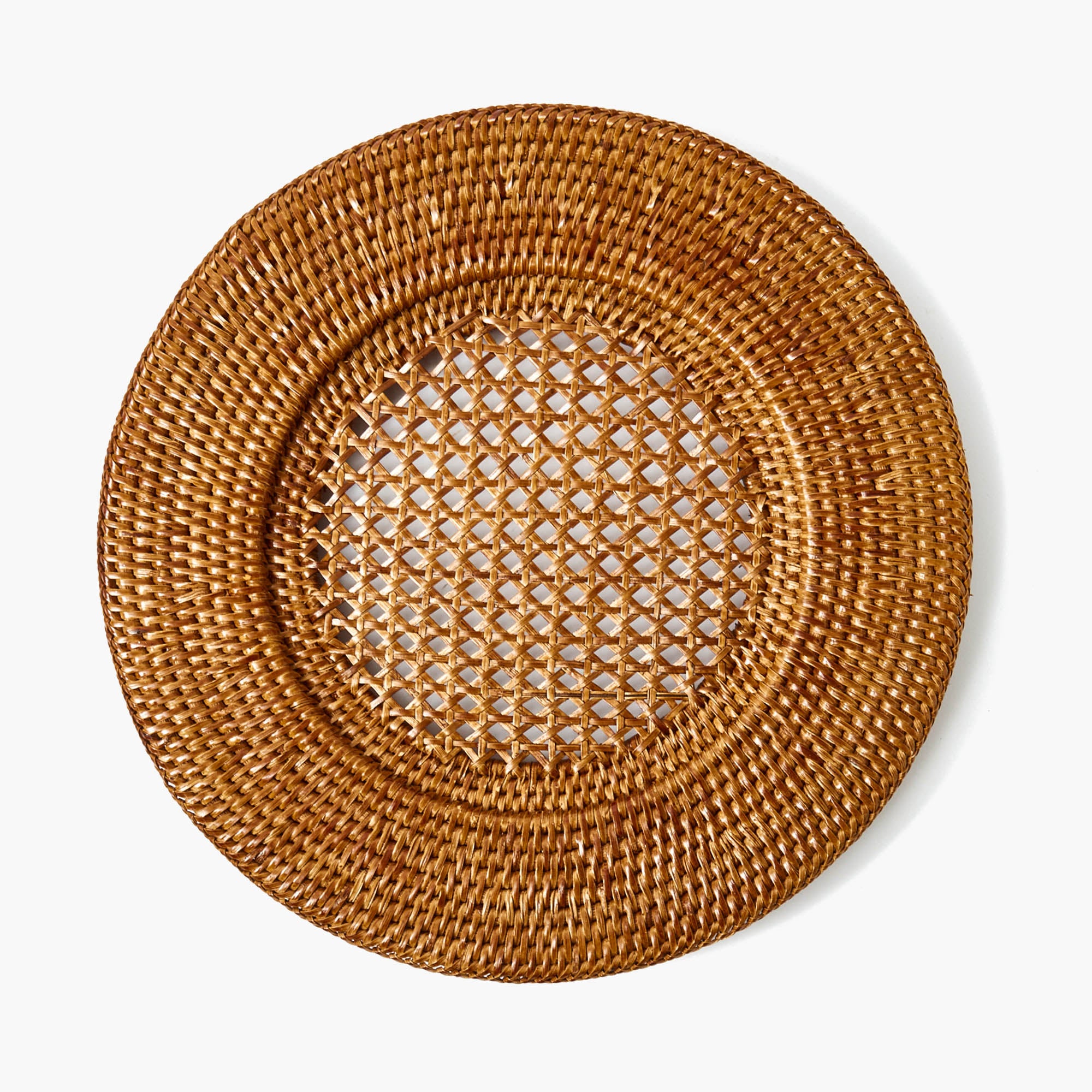 Brown Rattan Charger Plates (Set of 4)