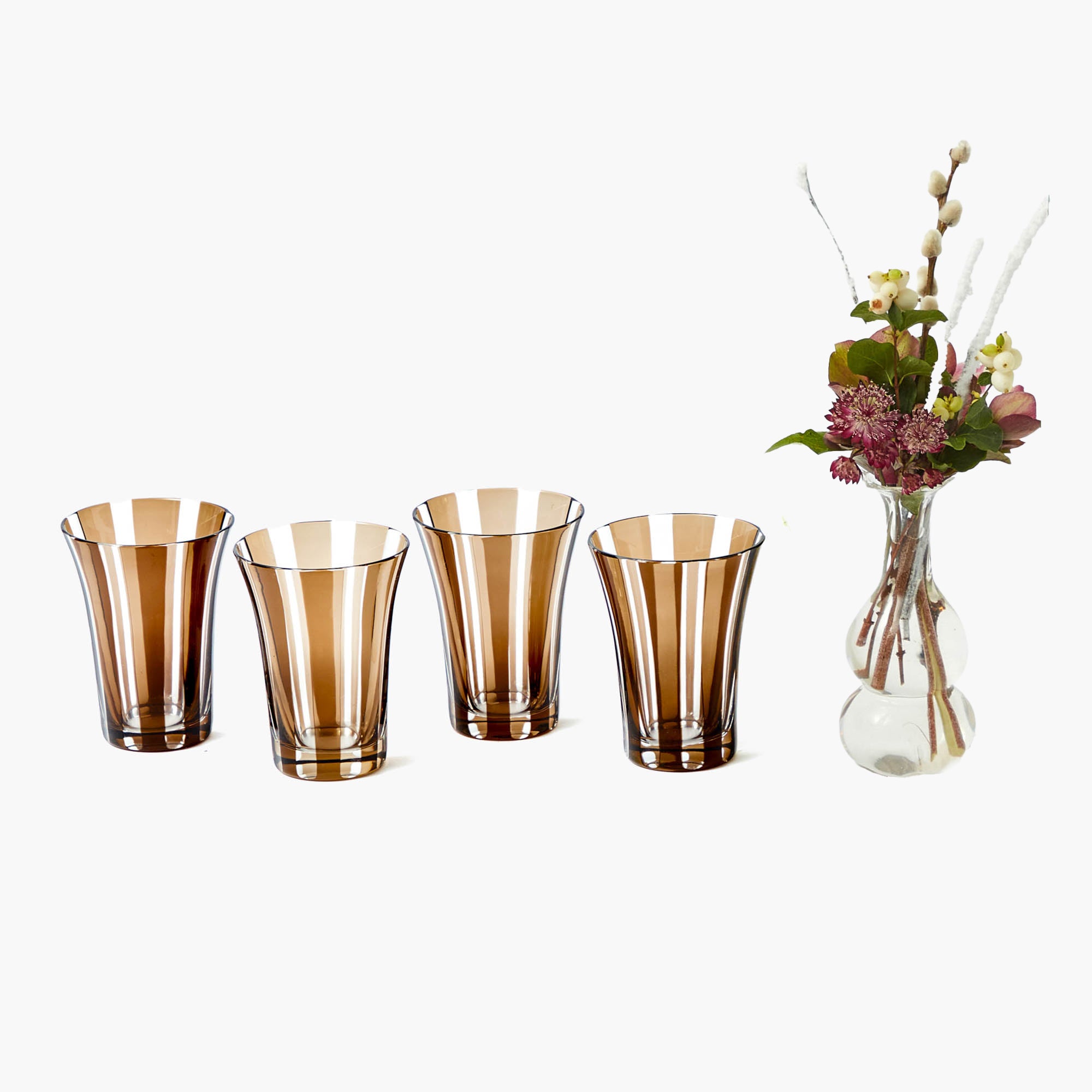 Chocolate Positano Glasses (Set of 4)