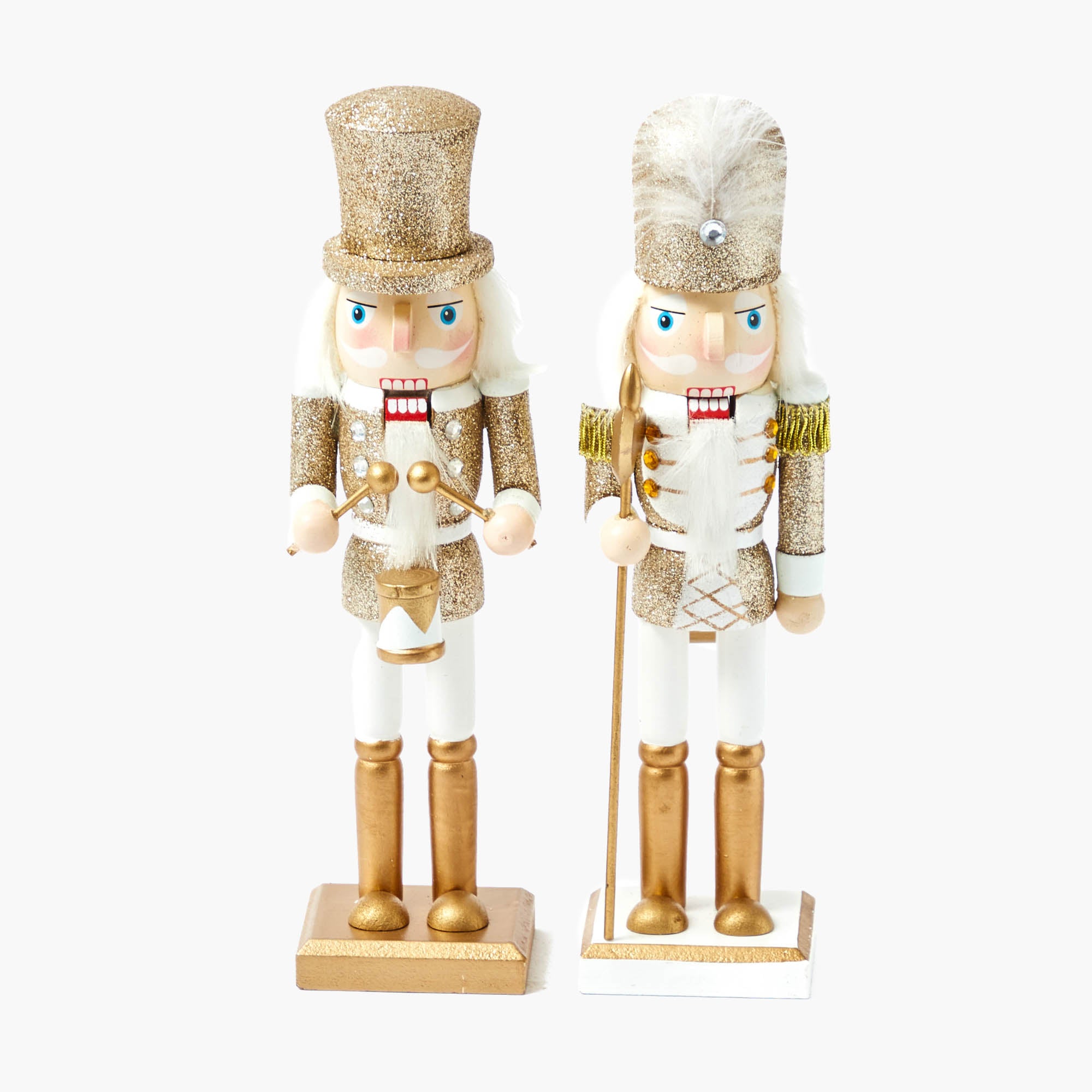 Gold Glitter Nutcracker (Pair)