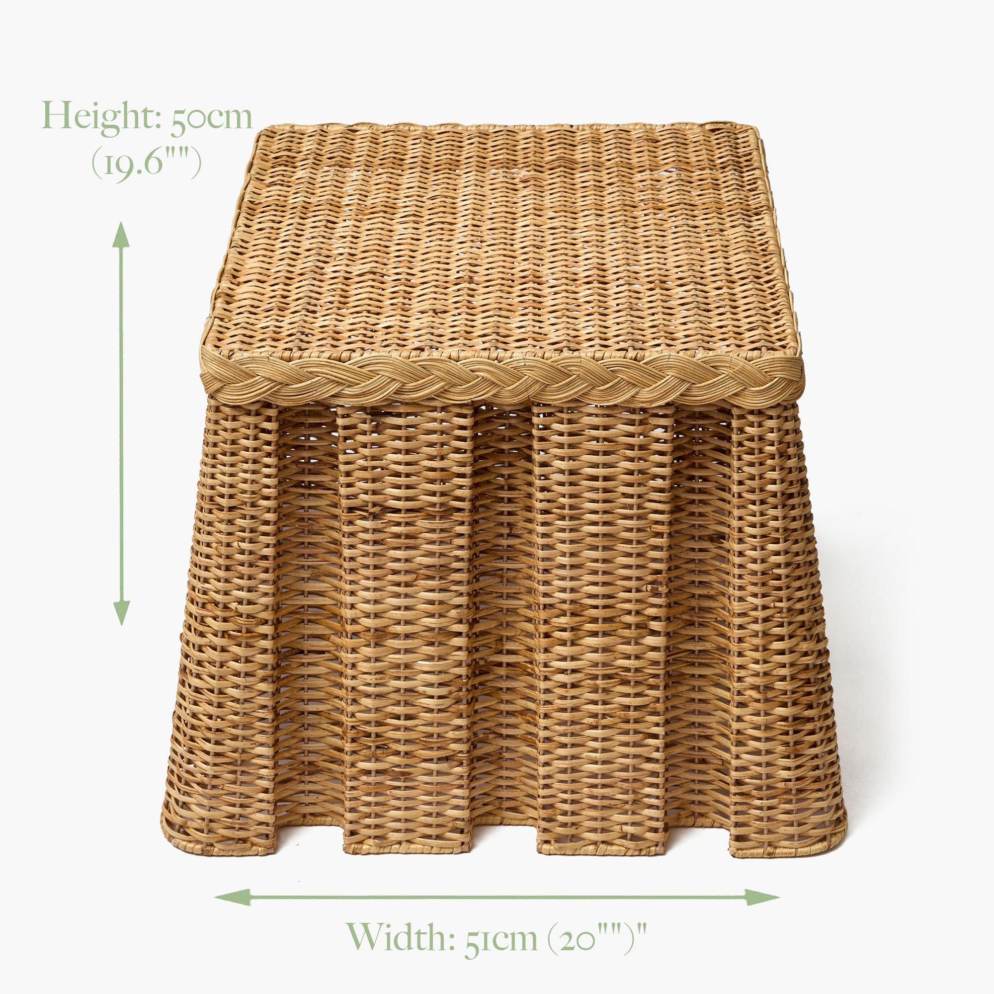 The Bettina Box Pleated Rattan Stool