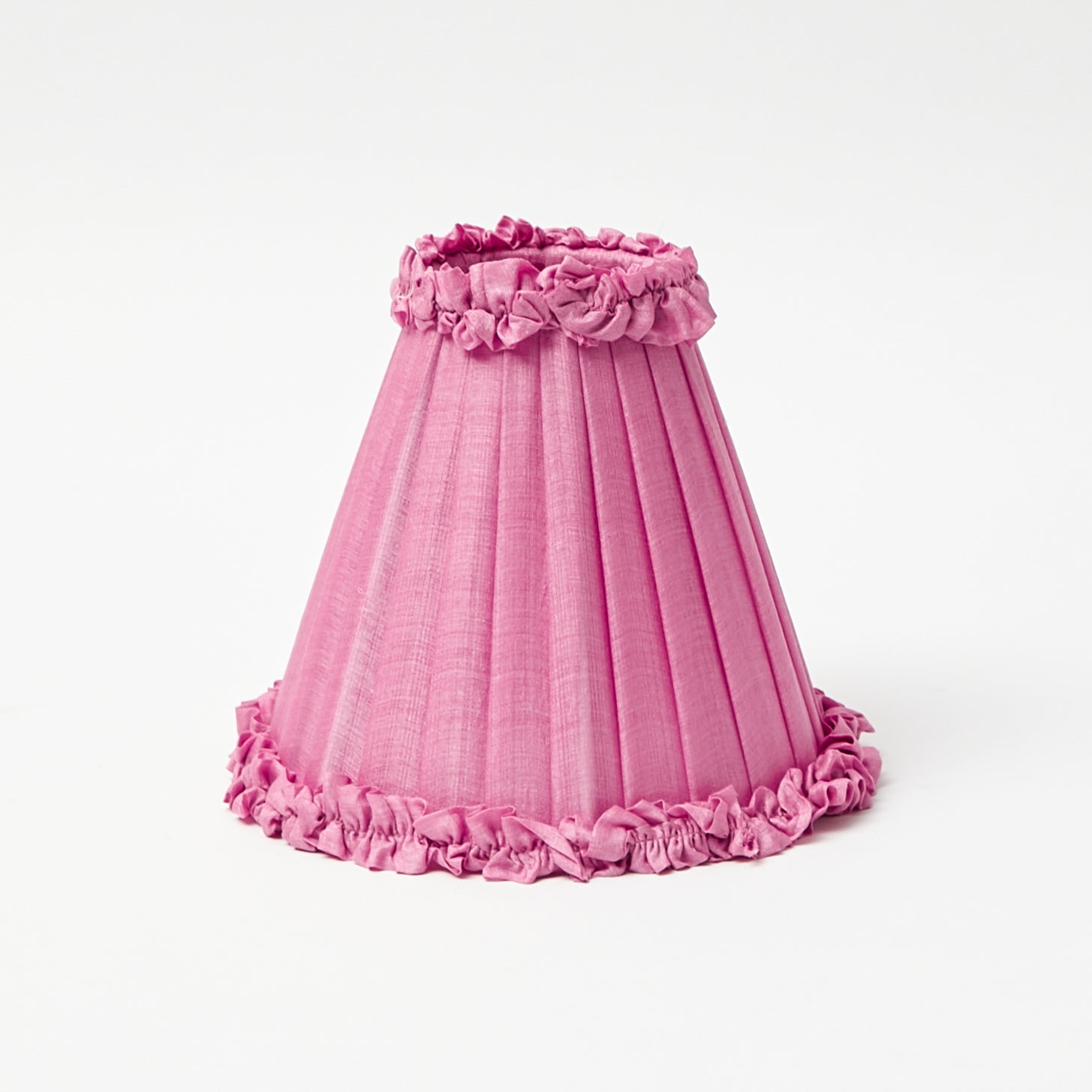 Pink Frilled Silk Lampshade (18cm)