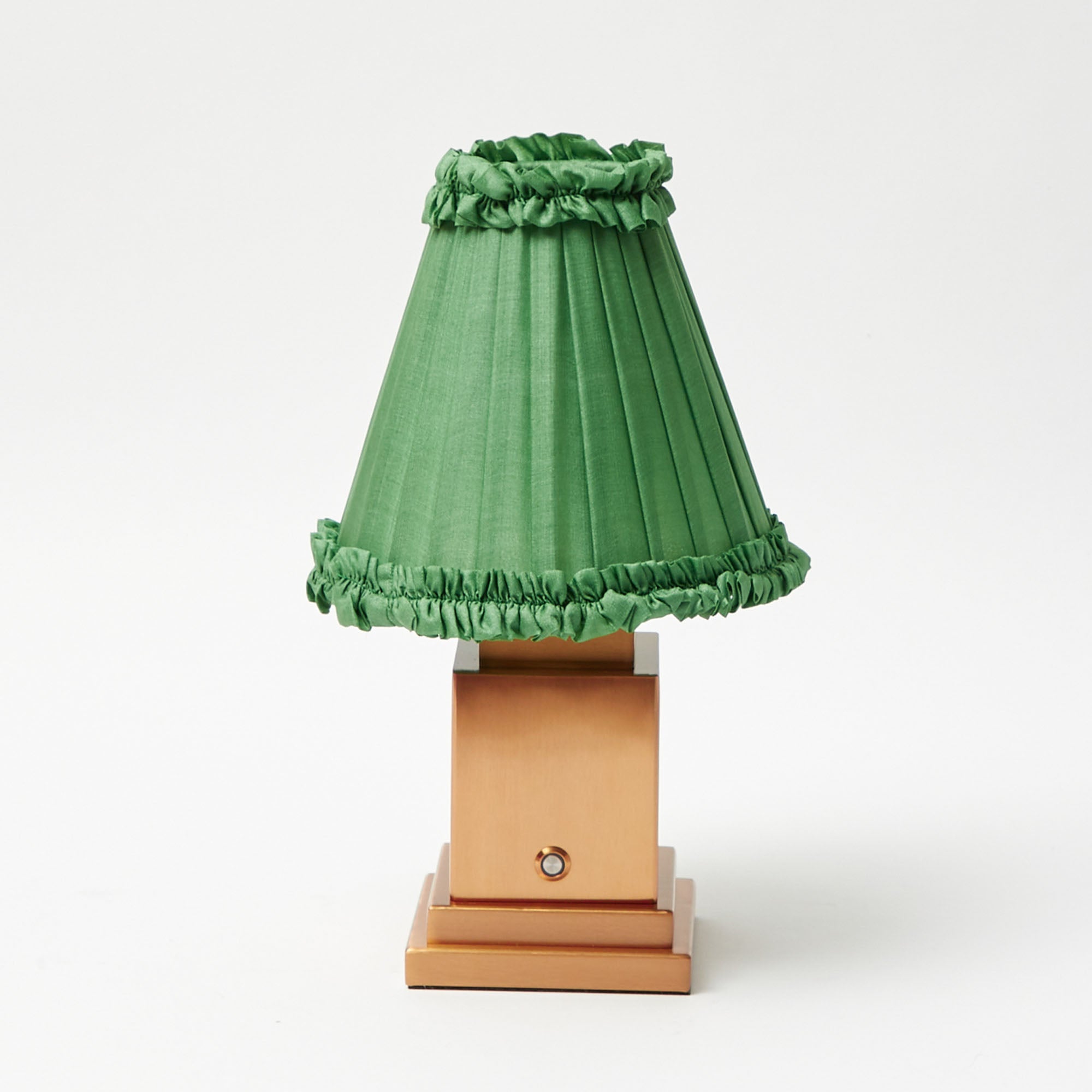 Rechargeable Lamp with Green Frilled Shade (18cm)