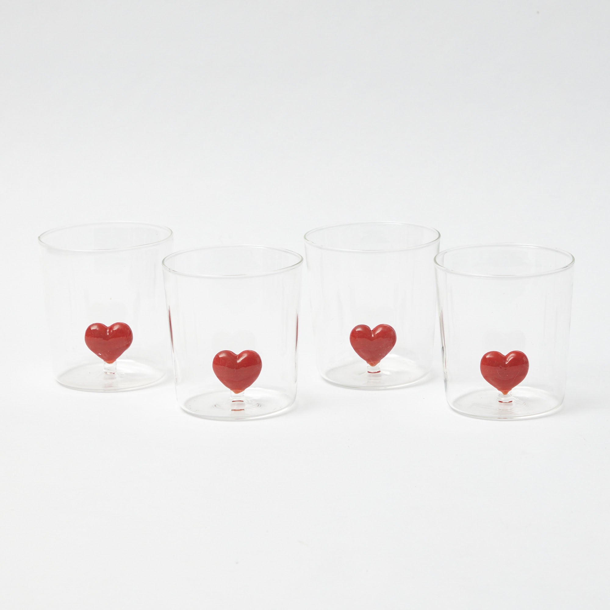 Love Heart Glasses (Set of 4)