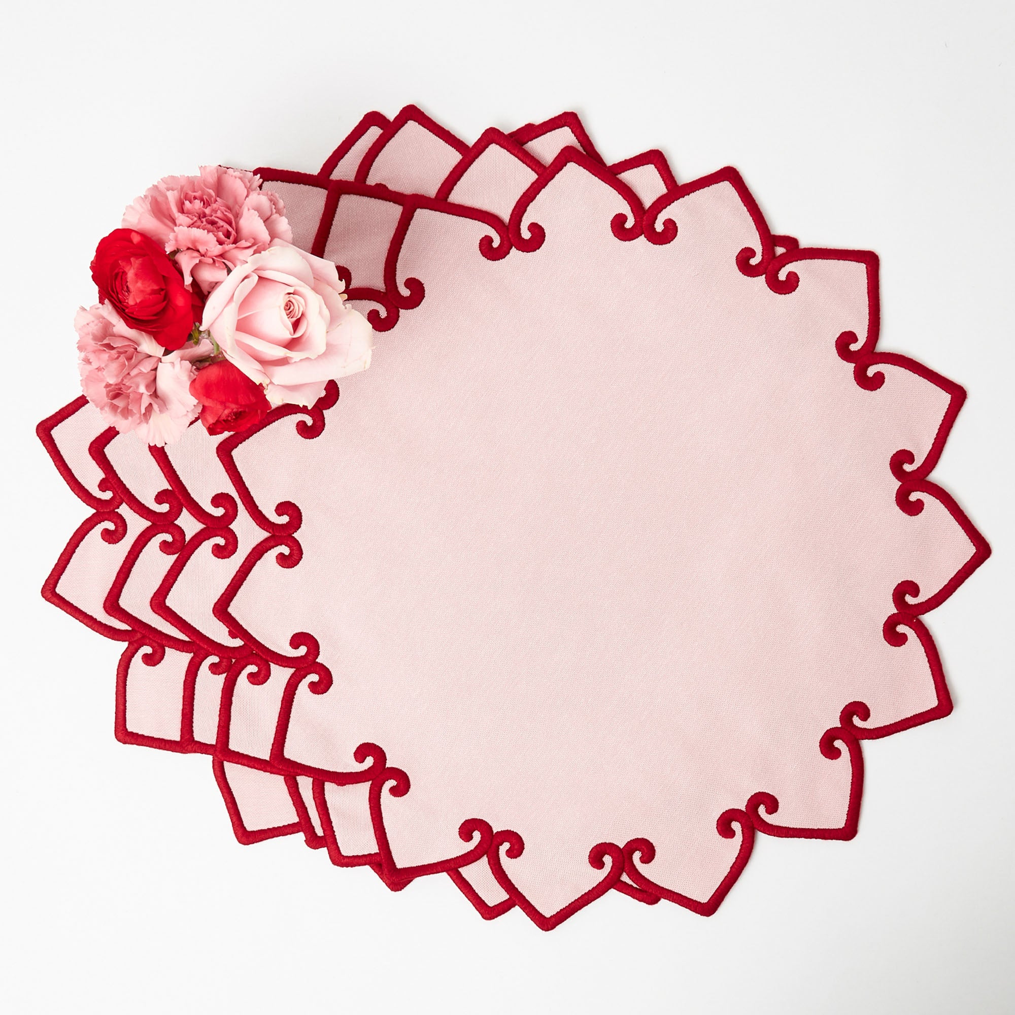 Angelina Pink & Red Placemats (Set of 4)