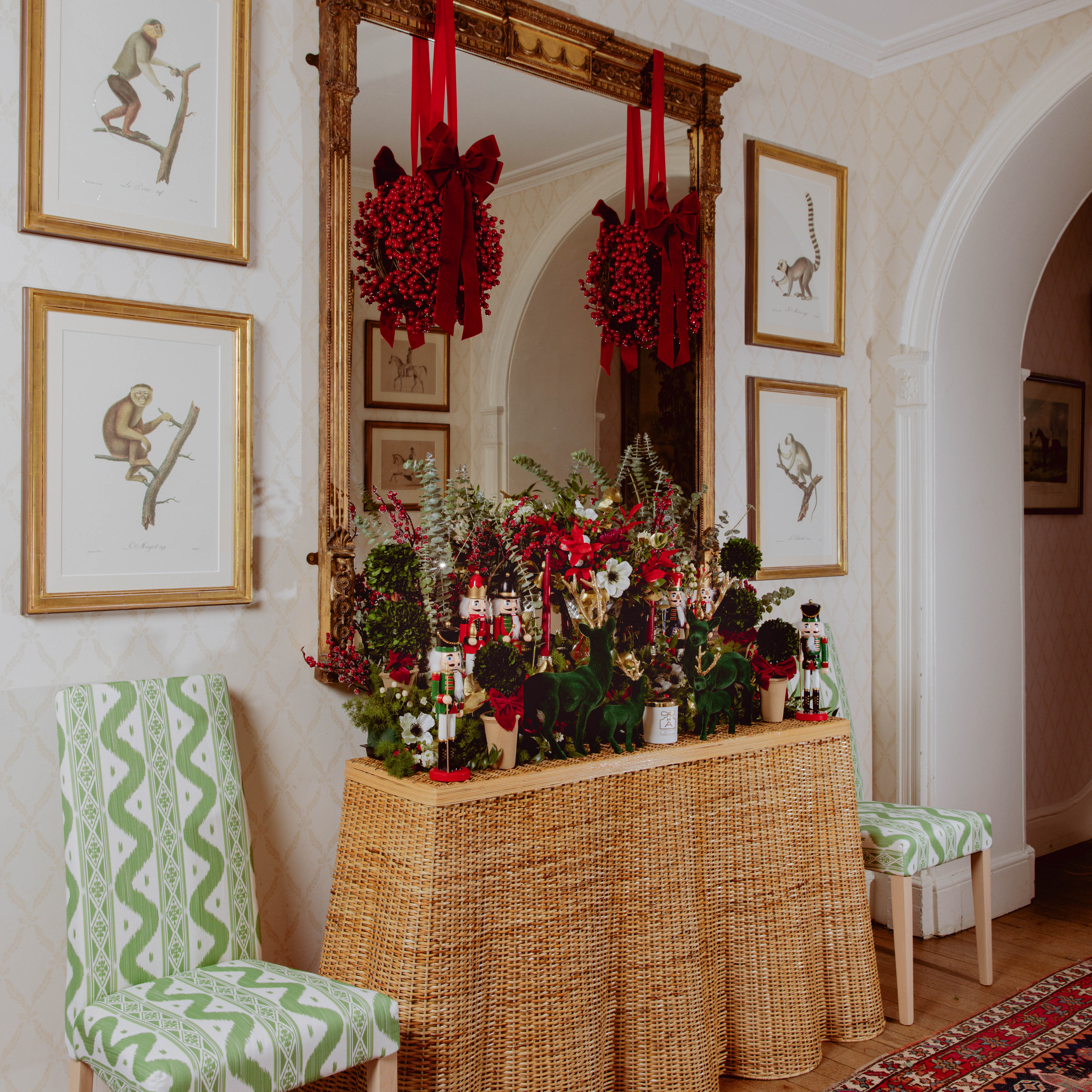 Vivienne Rattan Scalloped Console Table