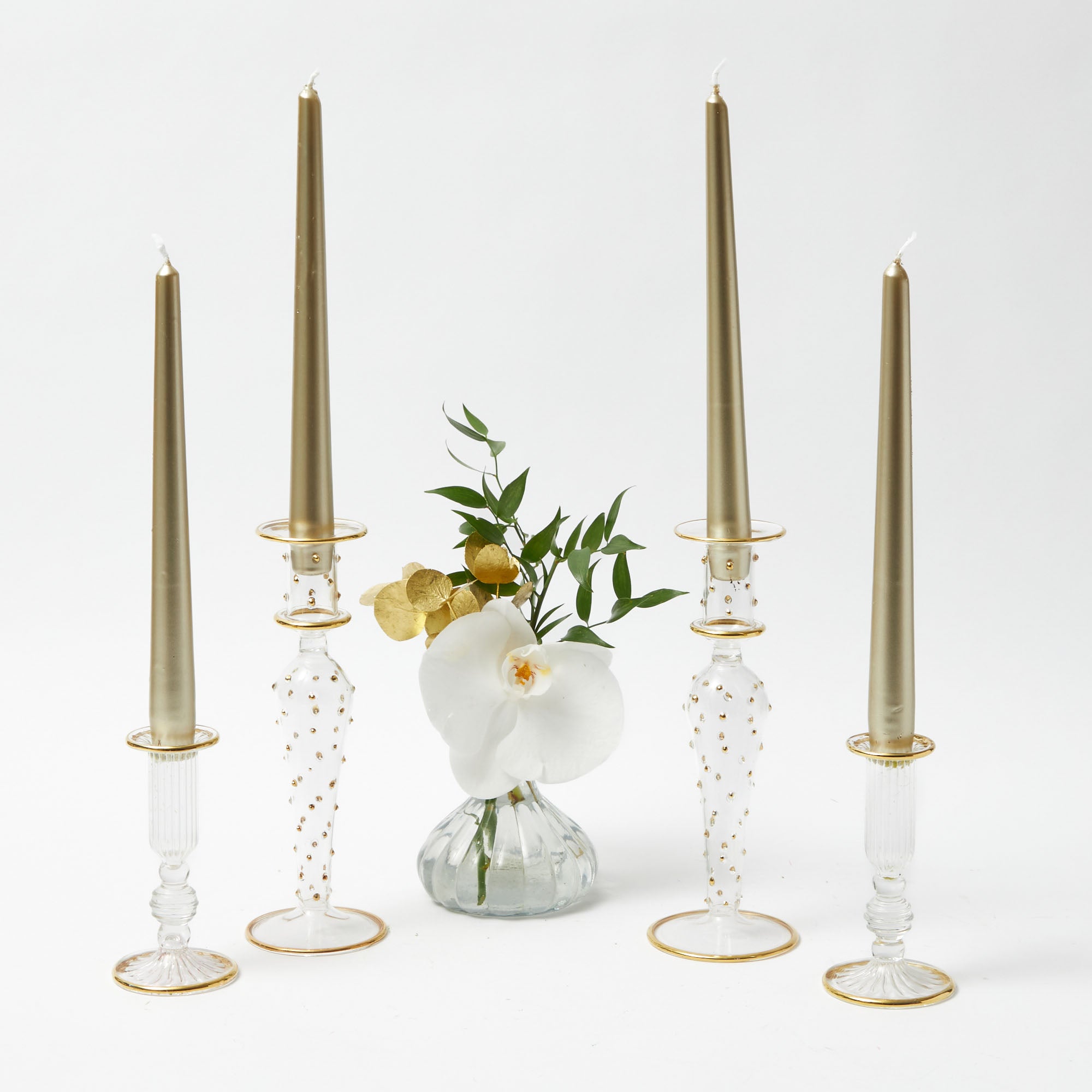 Joy Gold Fluted Candle Holder (Pair)