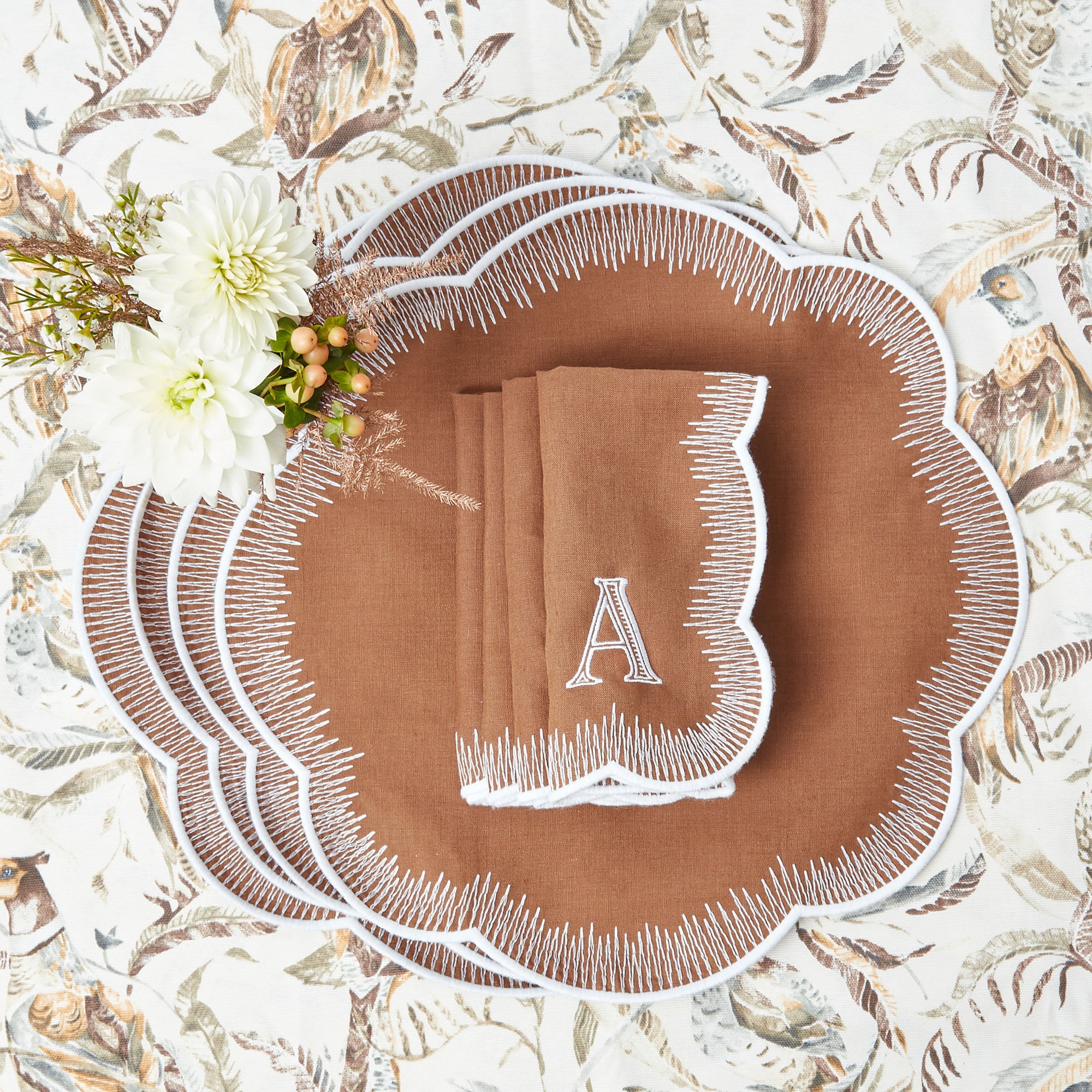 Quaint sophistication: Alathea Caramel Linen Napkins.