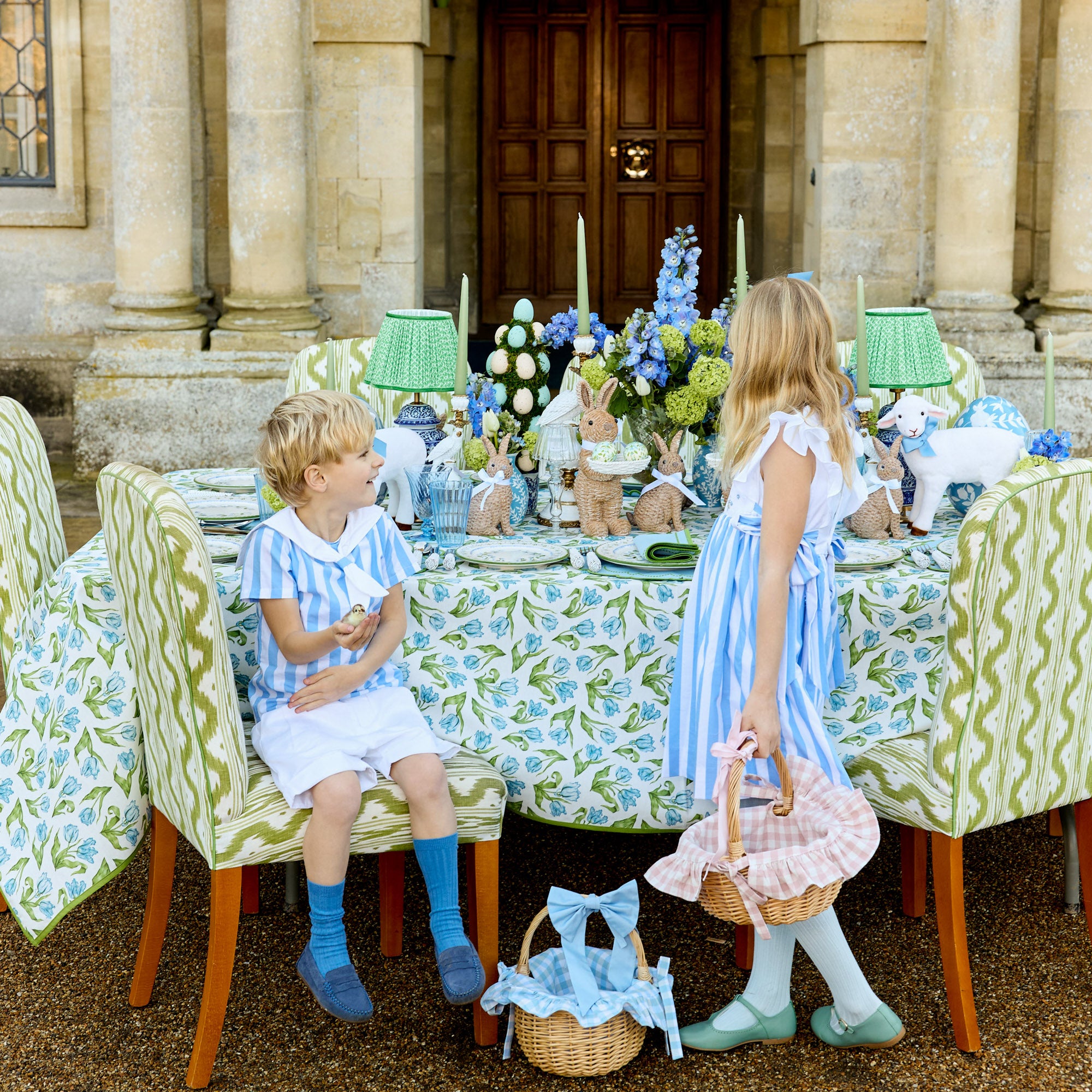 Blue Gingham Basket