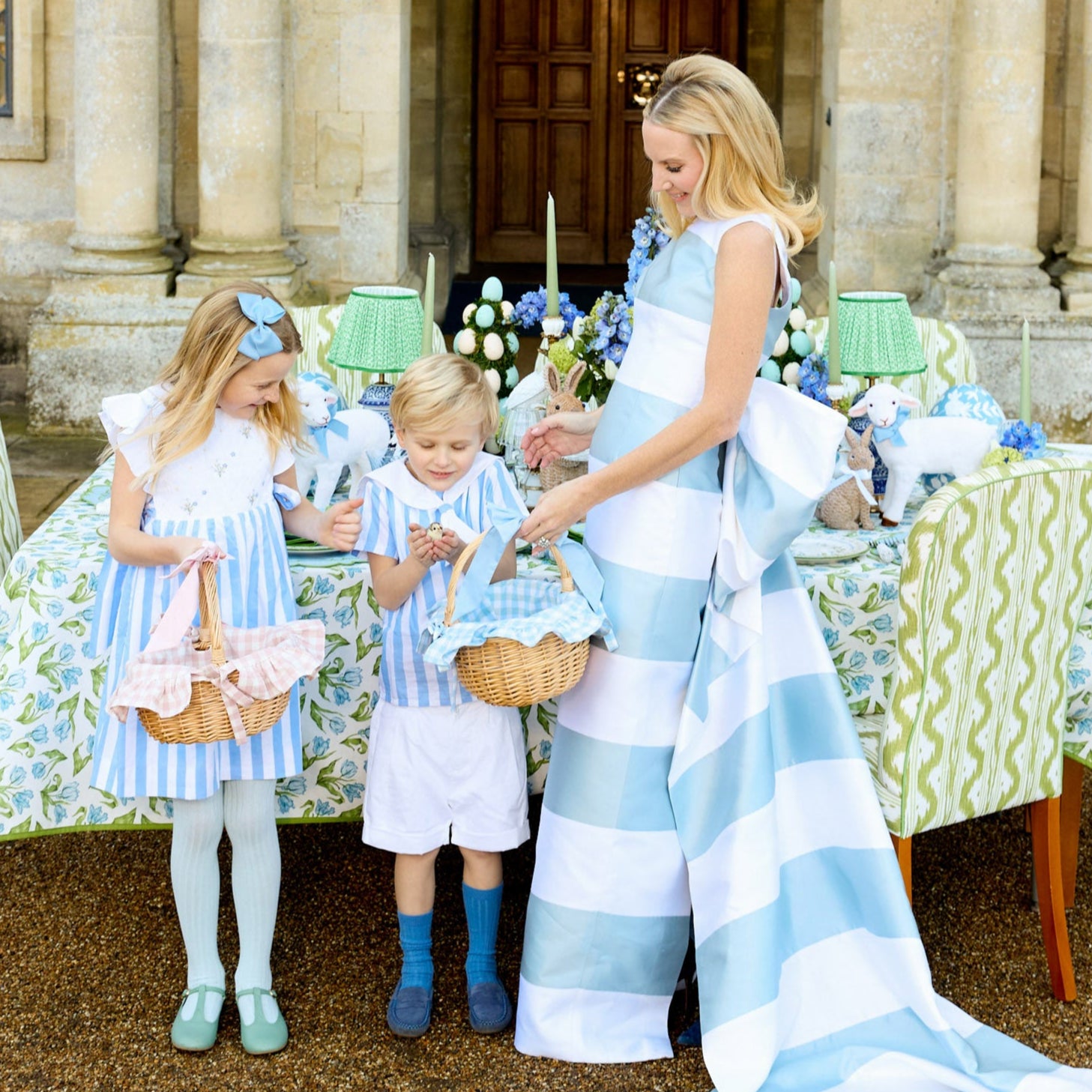 Blue Gingham Basket