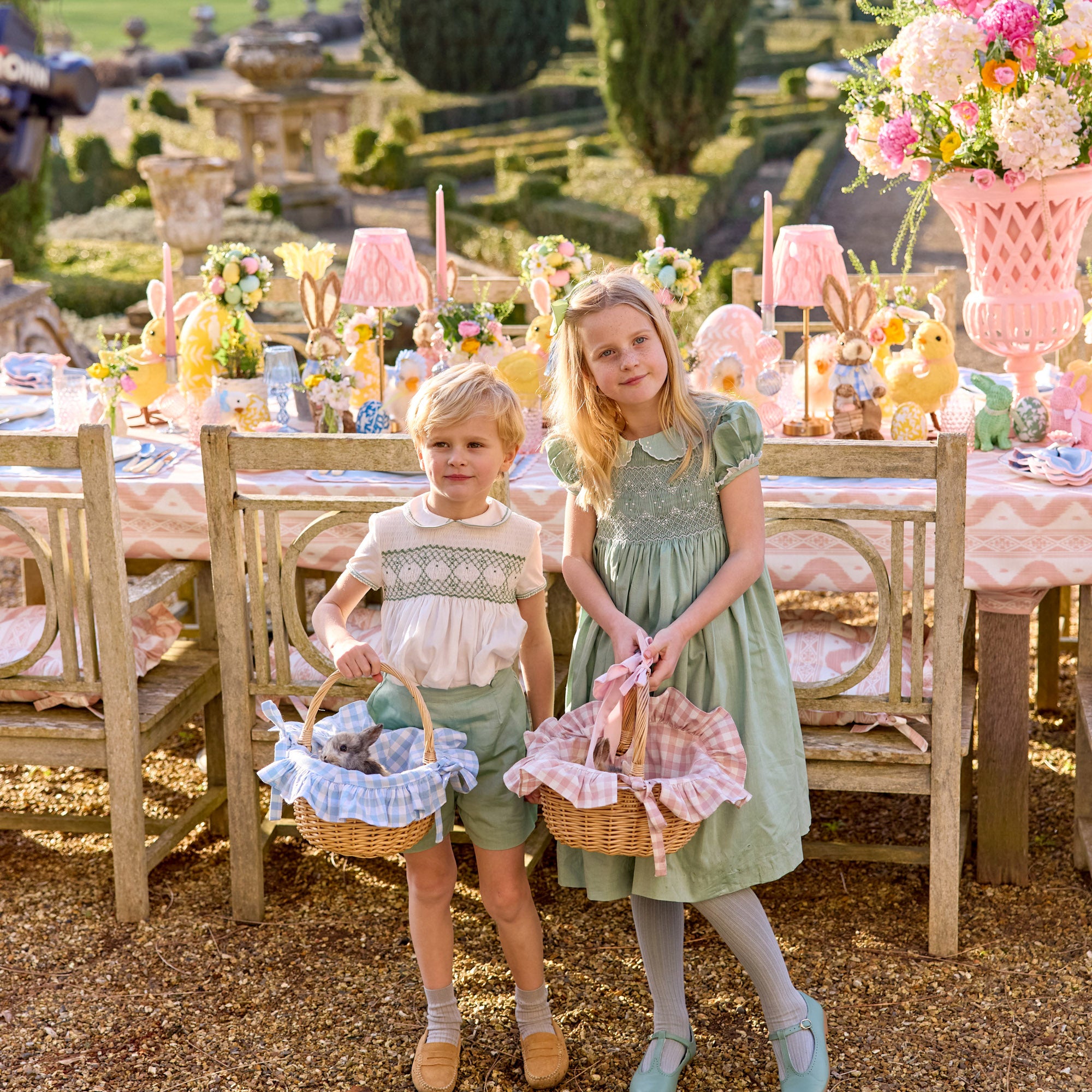 Pink Gingham Basket