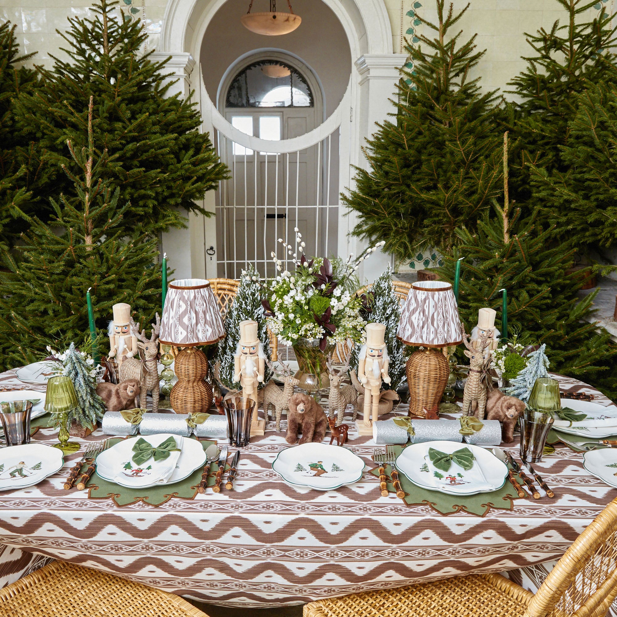 Start your contemporary dining traditions with the Chocolate Brown Ikat Tablecloth, a chic and stylish tablecloth that adds a touch of modern sophistication to your gatherings.