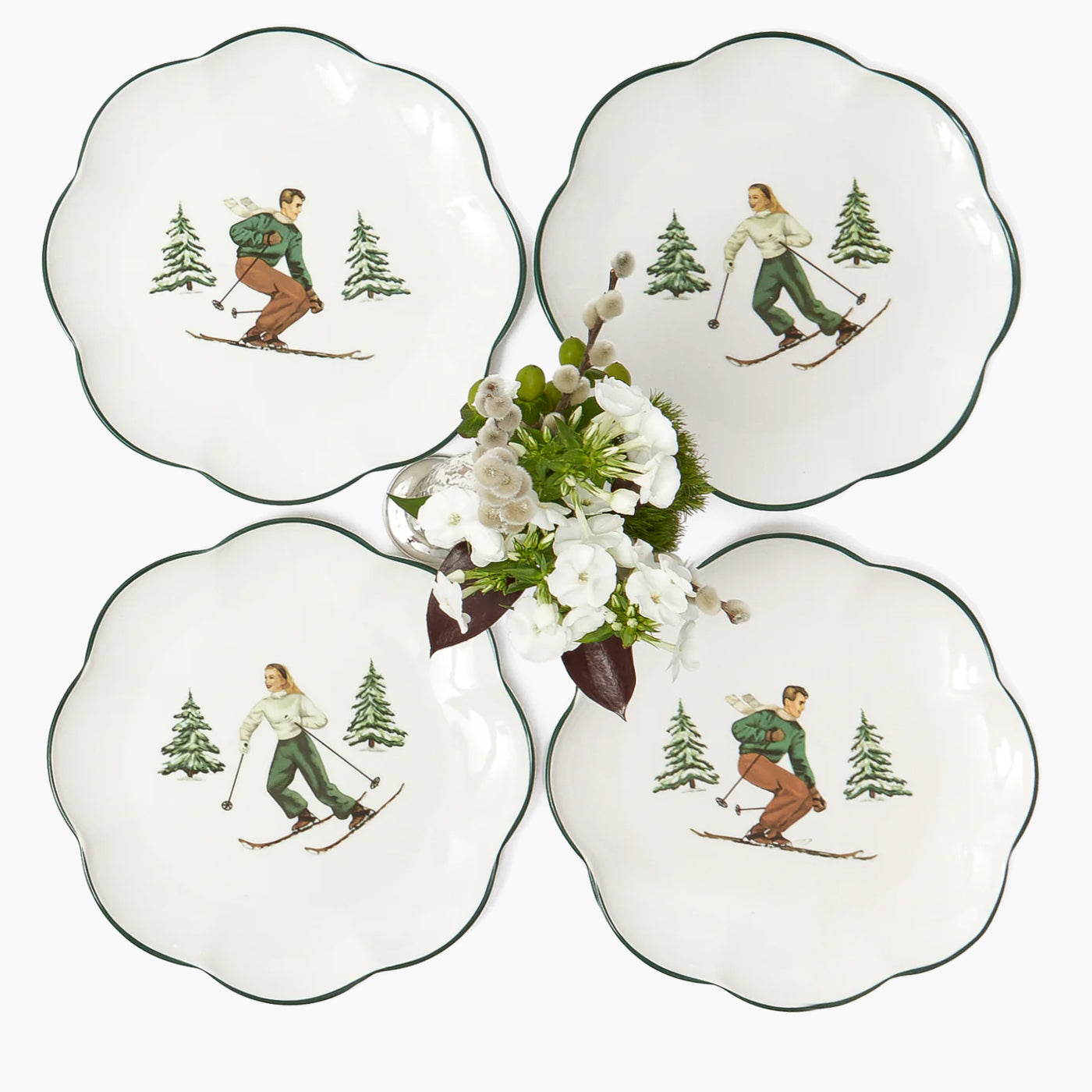 Heidi & Hans Skier Dinner Plate  (Set of 4)