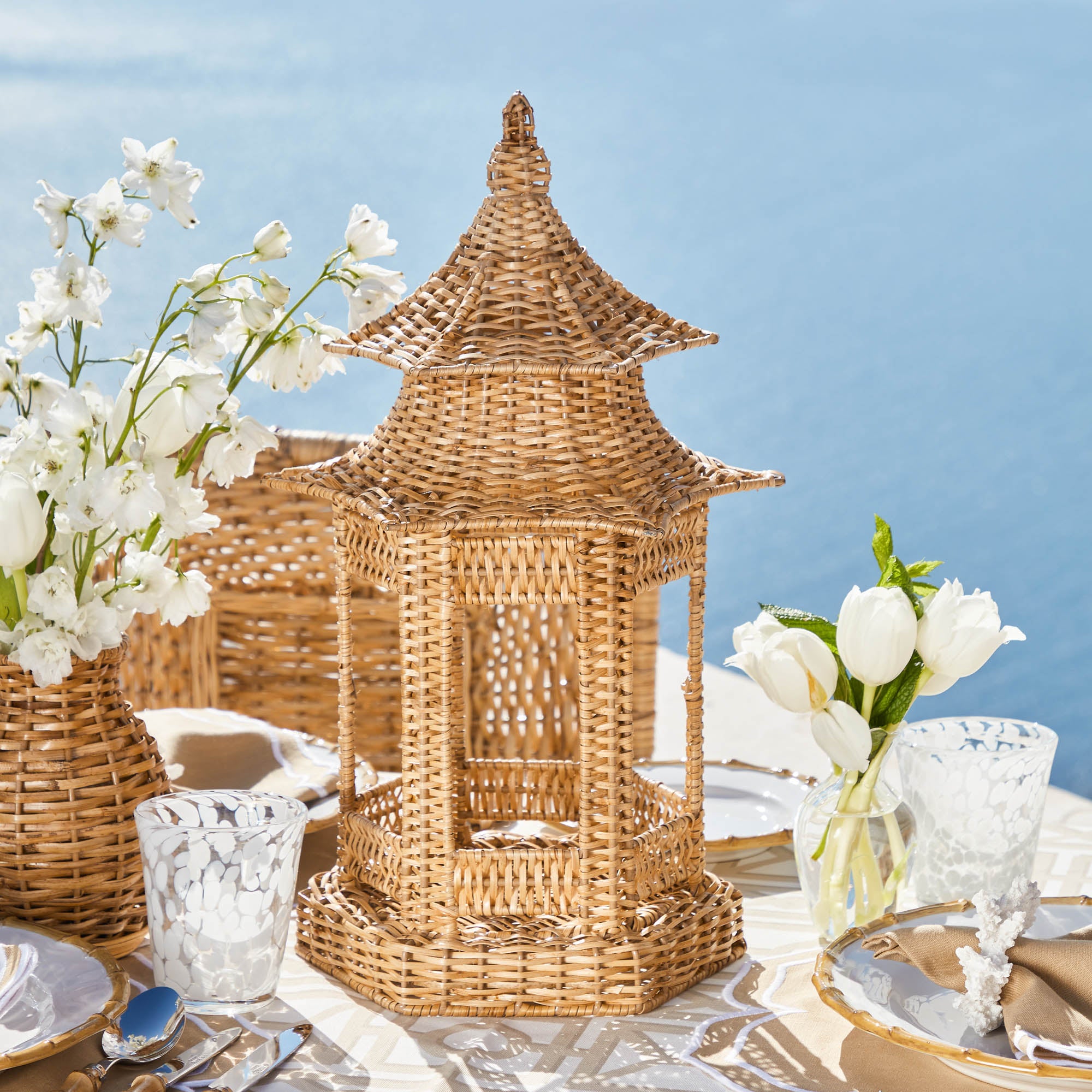 Emi Rattan Pagoda Lantern