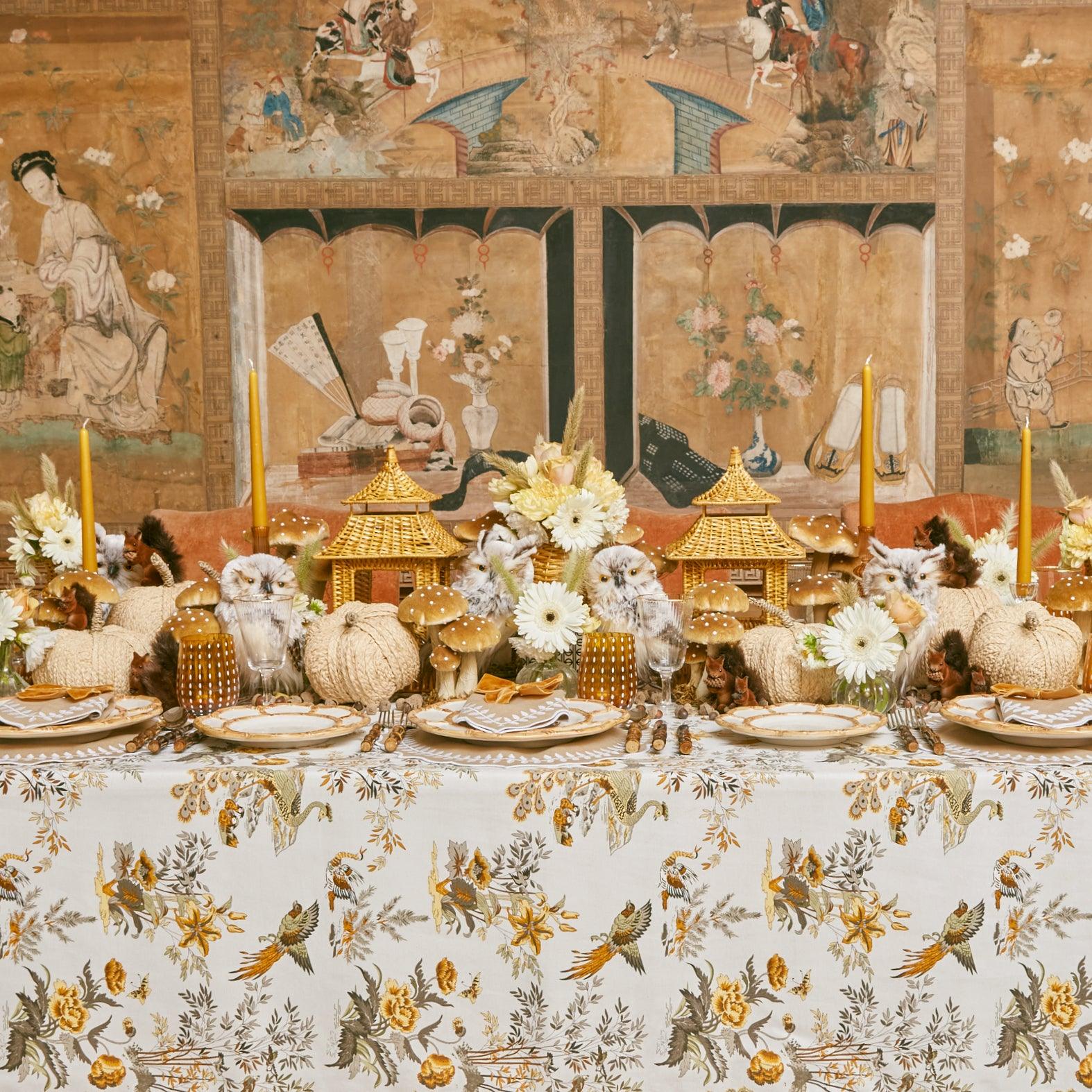 Rustic allure: Autumn Fields Tablecloth for seasonal charm.